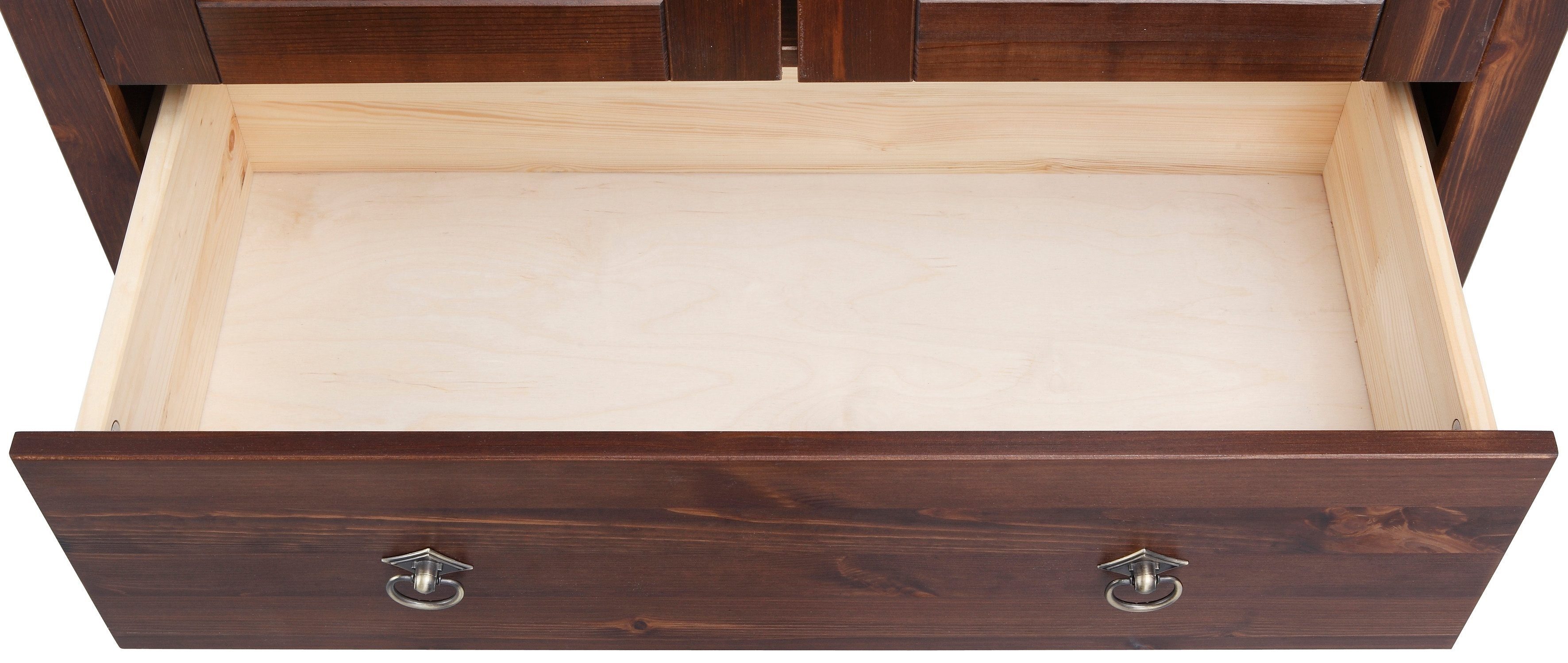 Home affaire Vitrinekast Gotland Breedte 80 cm, hoogte 178 cm, met glazen deuren, van massief grenen, FSC®