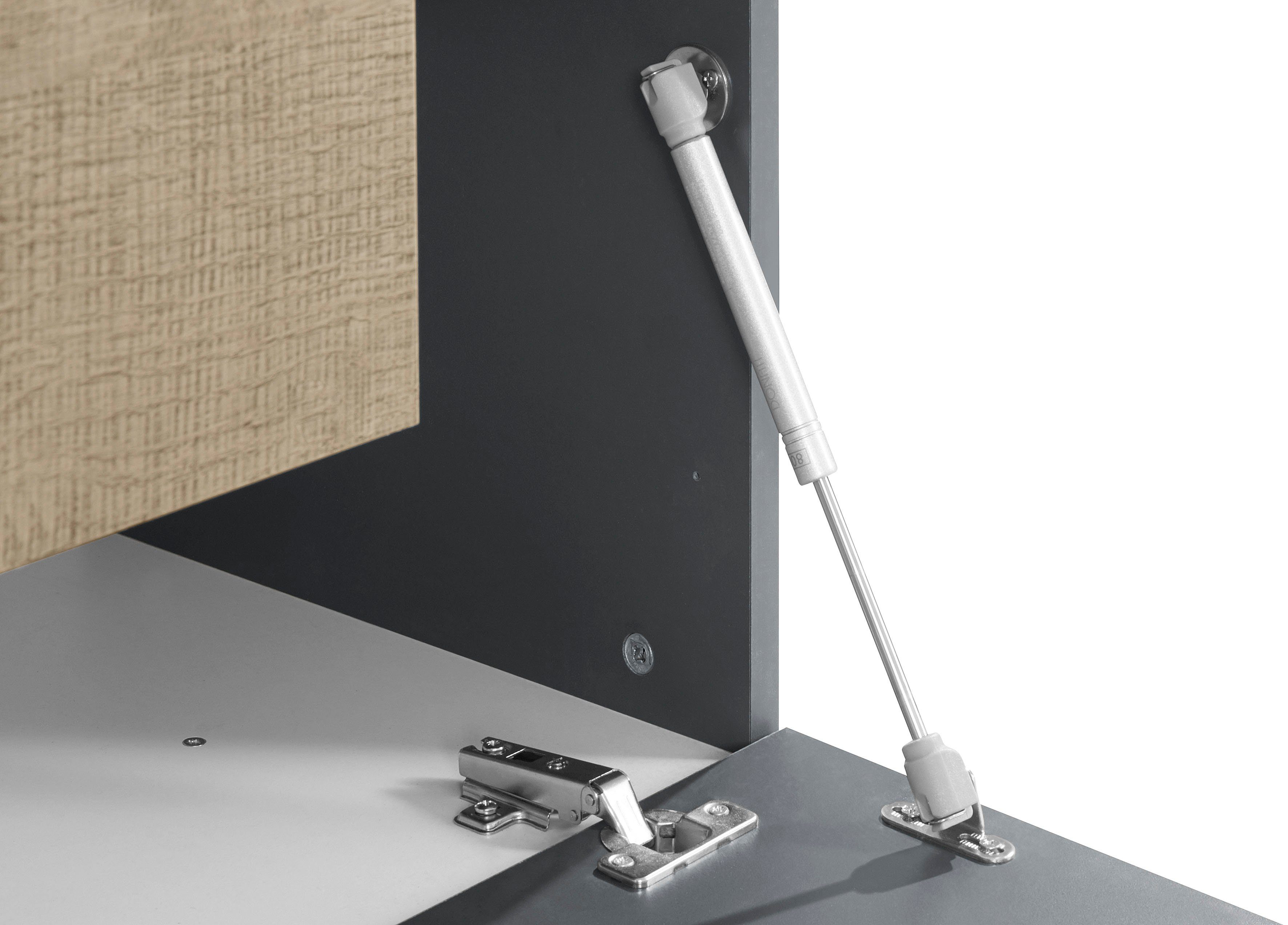 INOSIGN Tv-meubel Coro, lowboard, TV-commode, TV-meubelen, TV-bank met 2 kleppen, 2 deuren, 1 glazen plank, breedte 220