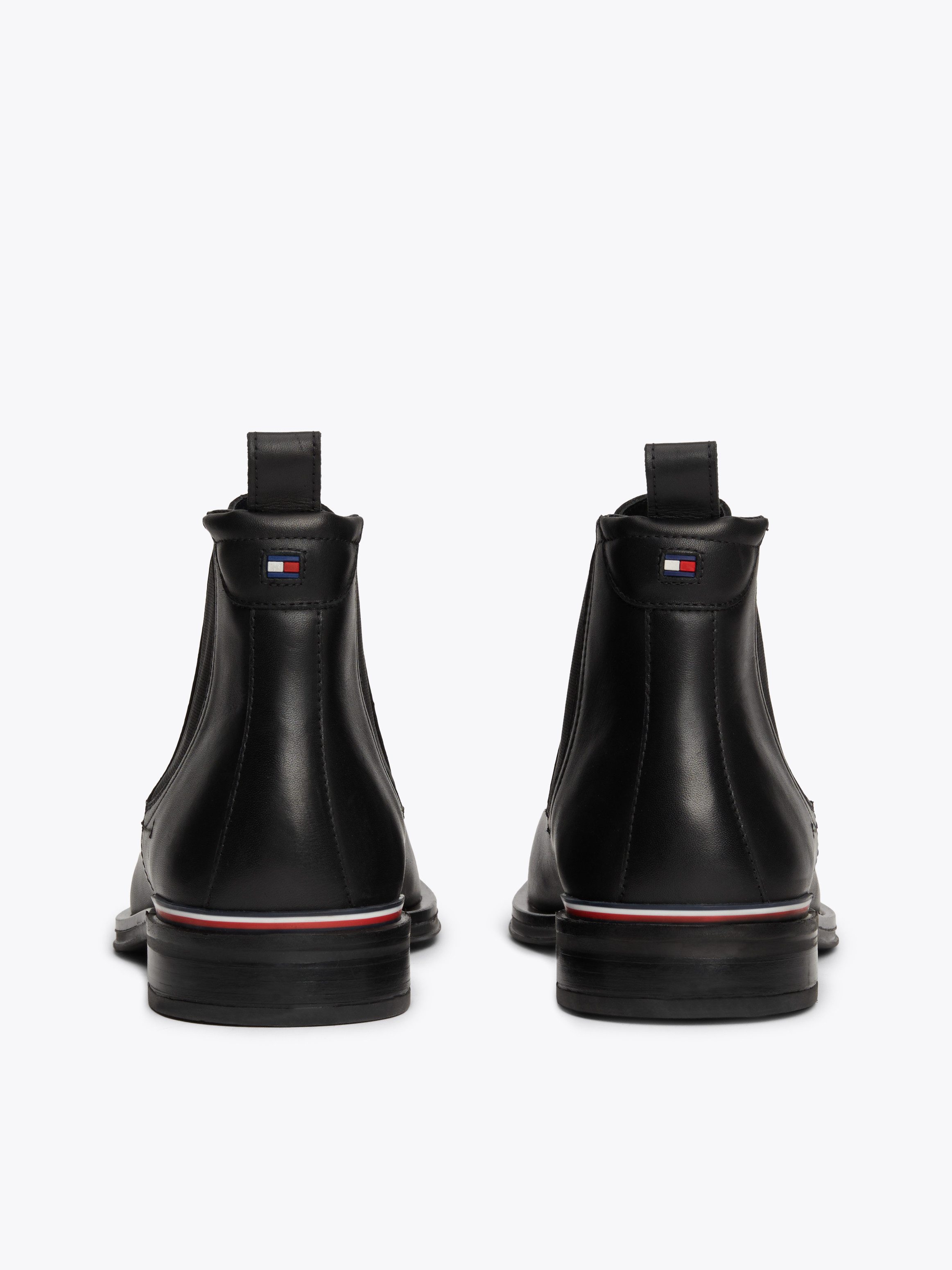 Tommy Hilfiger Chelsea-boots CORE RWB HILFIGER LTH CHELSEA hakken, enkellaars, zakelijke schoen met strepen op de hiel