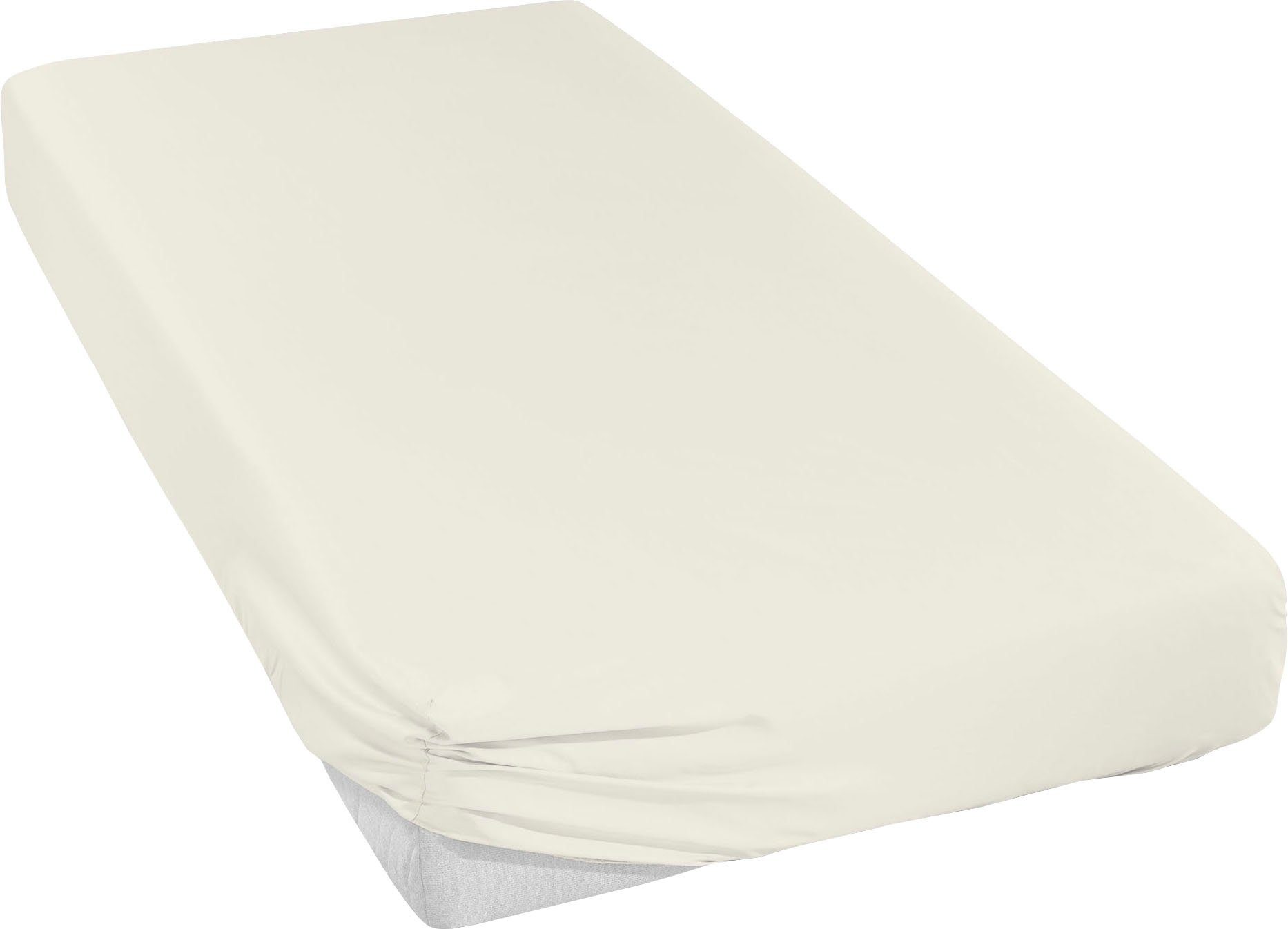 Curt Bauer Hoeslaken Uni mako-satijn in mt. 90x200, 140x200 of 180x200 cm van katoen, voor matrassen tot 20 cm dik, laken, hoeslaken (1 stuk)