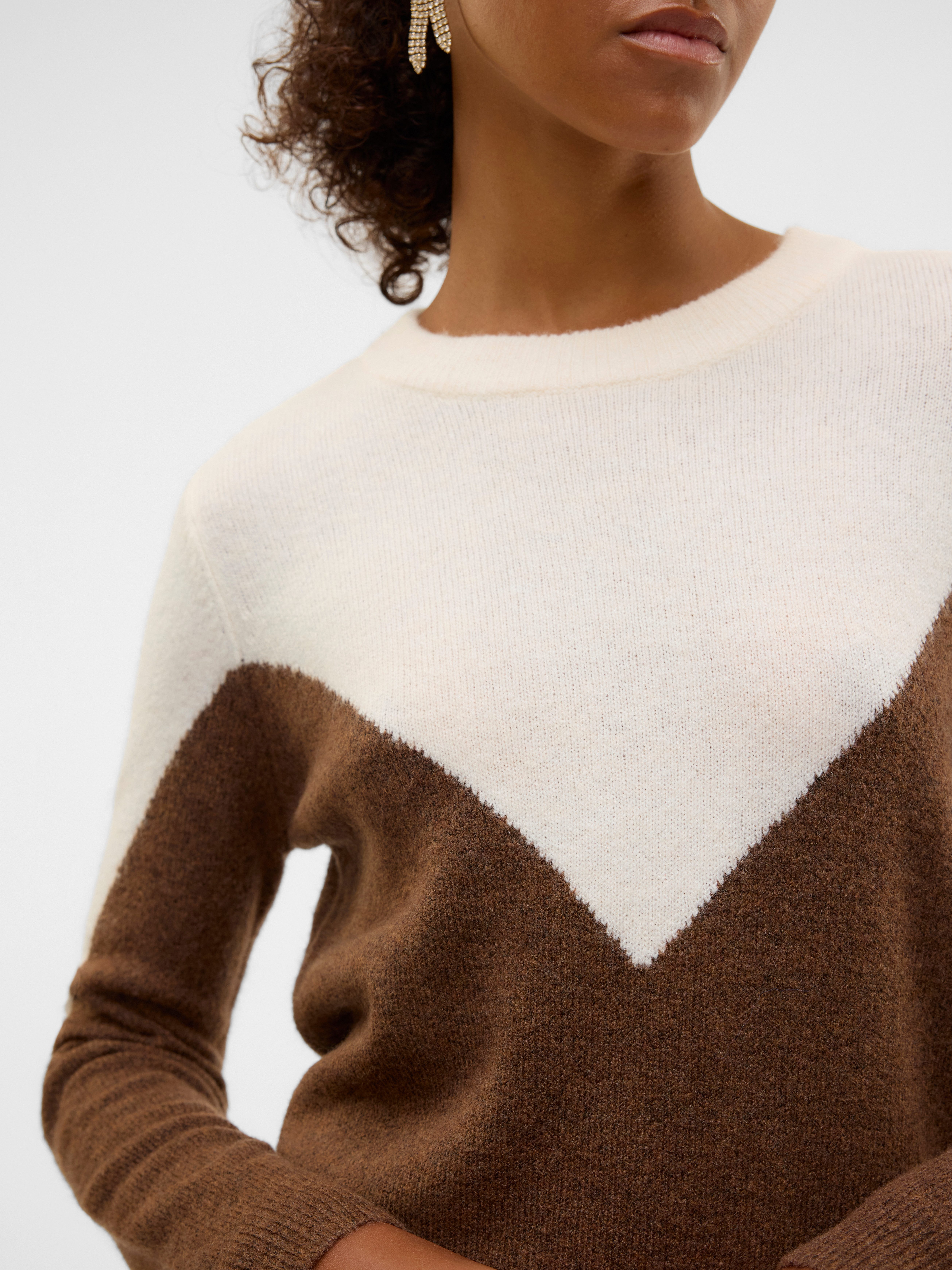Vero Moda Gebreide trui VMPLAZA LS BLOCK PULLOVER GA BOO