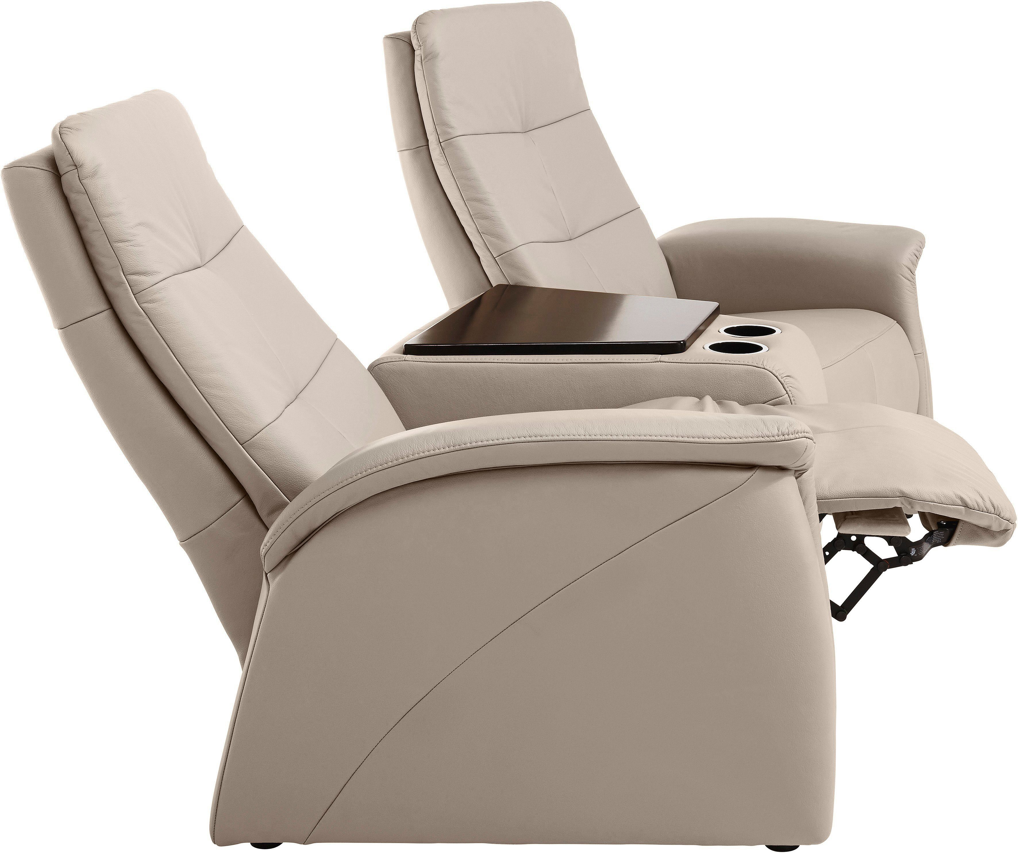 exxpo - sofa fashion 2-zitsbank Tivoli, bioscoopbank, comfortabel met relaxfunctie, geïntegreerd tafelplateau en bergruimte