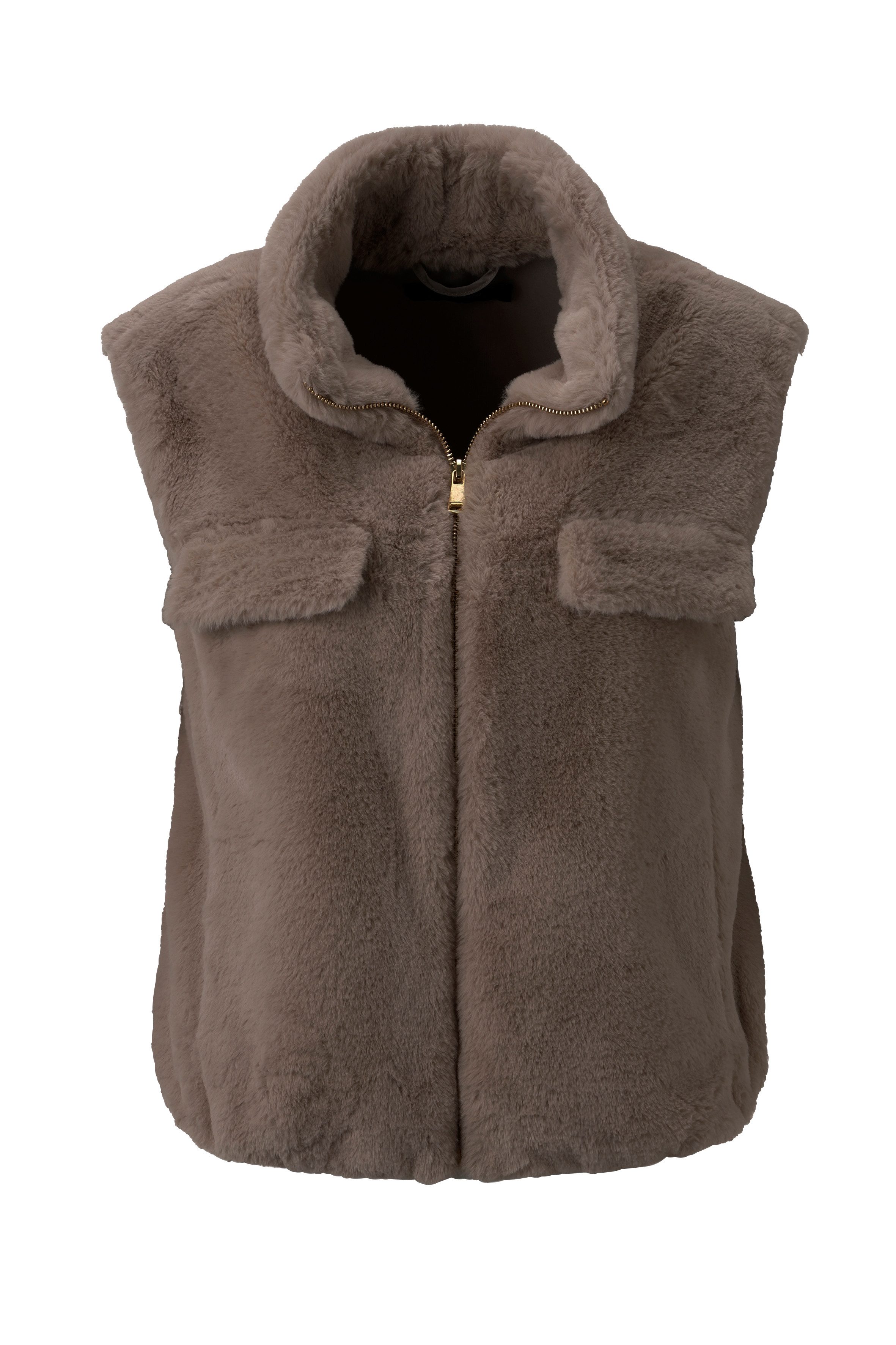 Aniston CASUAL Mouwloos pluchen vest in trendy kleurenpalet - nieuwe collectie