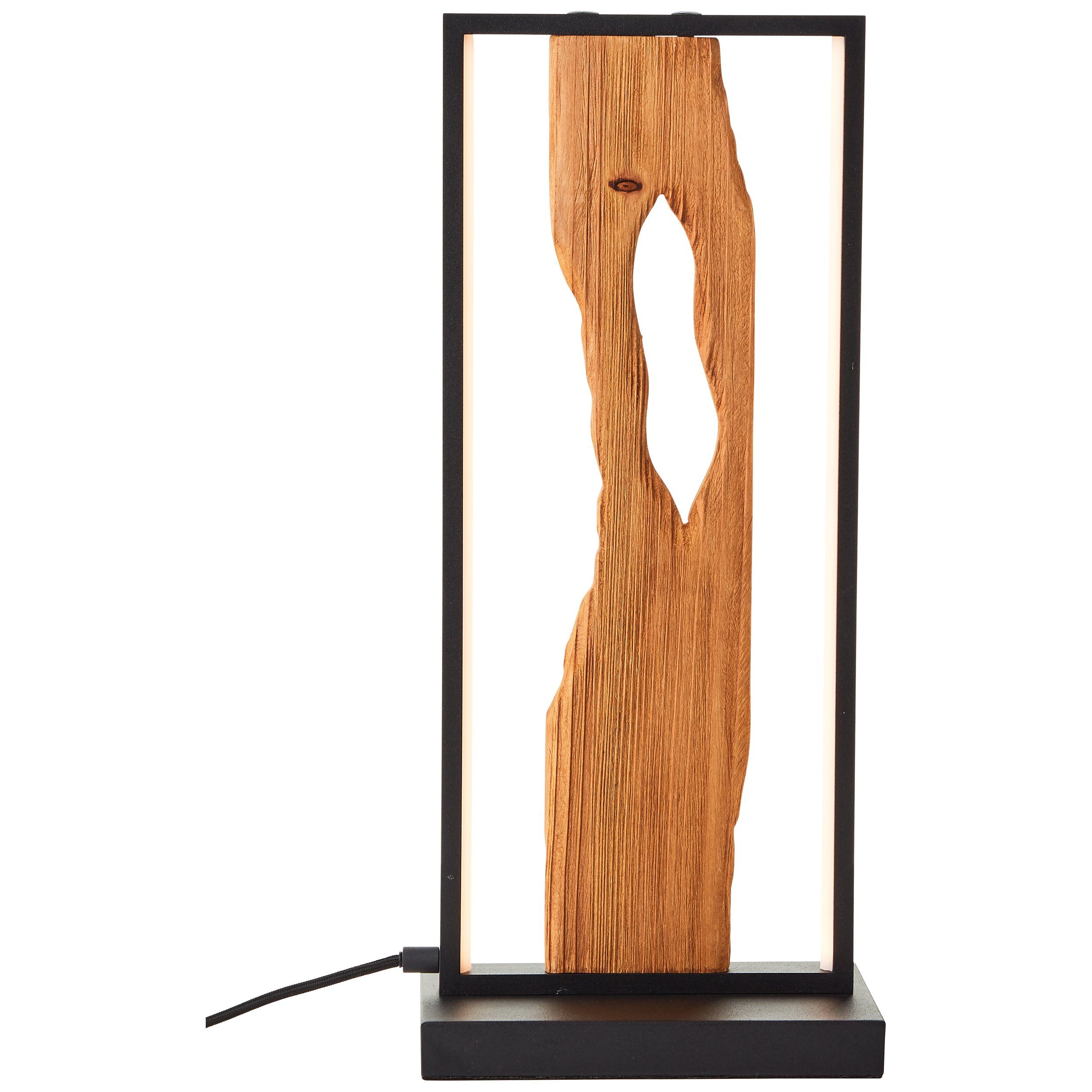 Brilliant Leuchten Led-tafellamp Chaumont Hoogte 50 cm, 940 lm, aluminium/metaal/hout, zwart/hout
