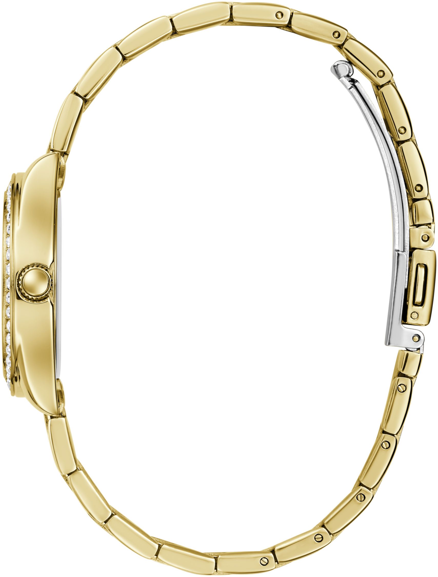 Guess Kwartshorloge MINI LUNA GLITZ Horloge, dameshorloge, stalen armband