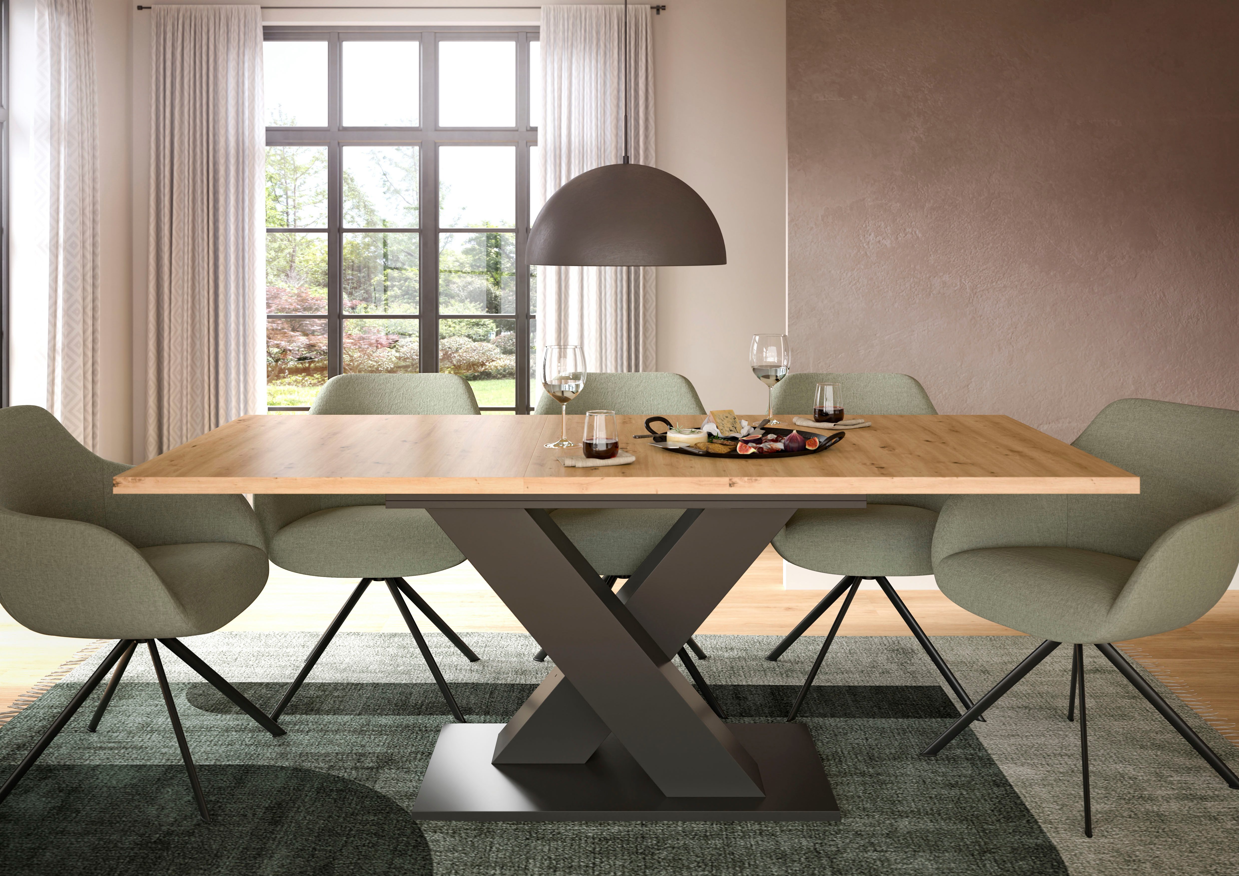 INOSIGN Eettafel Motus, uitschuifbaar 150 - 190 cm, inclusief 40 cm inlegplaat