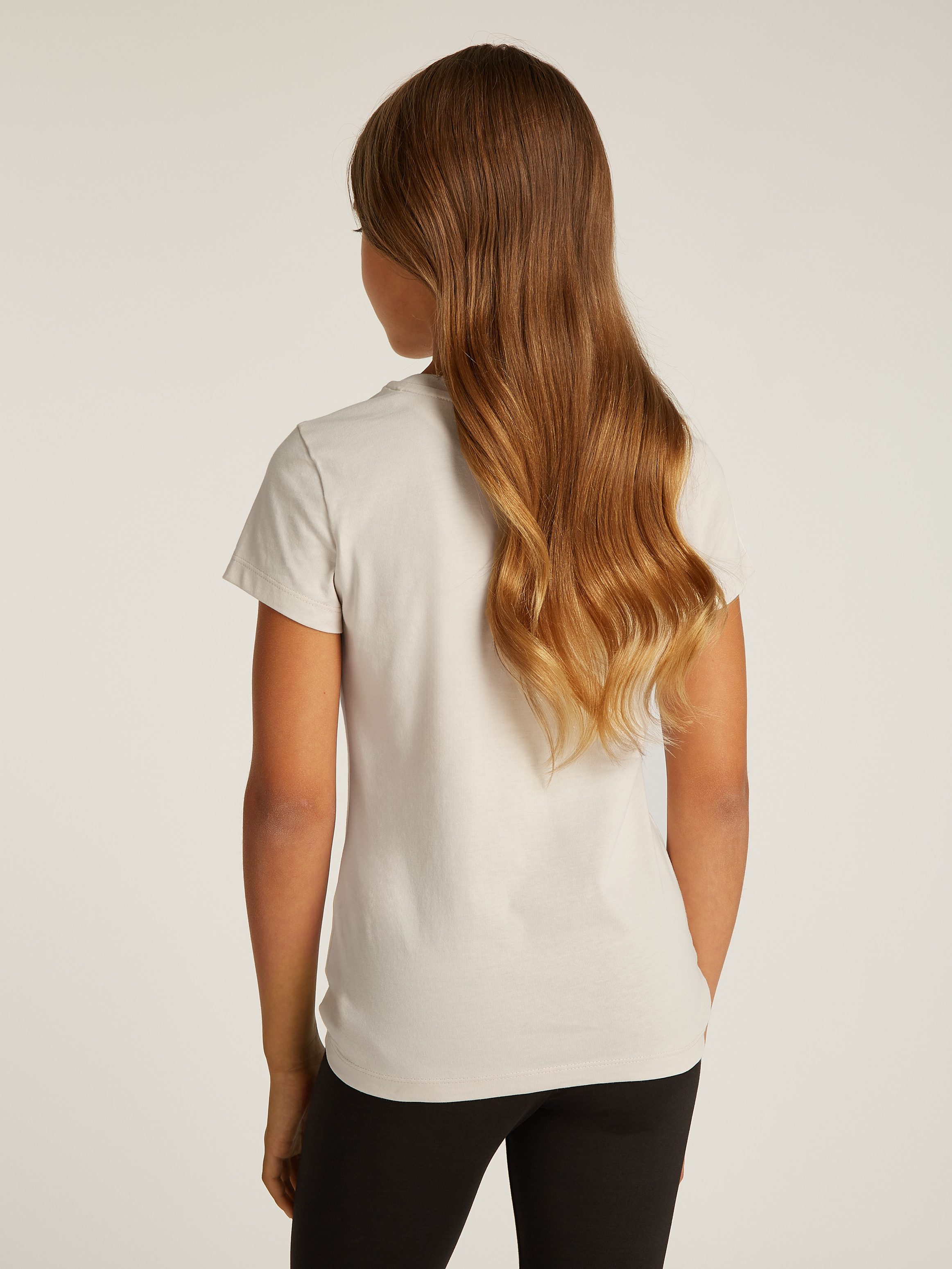 Calvin Klein Shirt met ronde hals HANDWRITING LOGO SS SLIM T-SHIRT voor kinderen tot 16 jaar met logo-opdruk