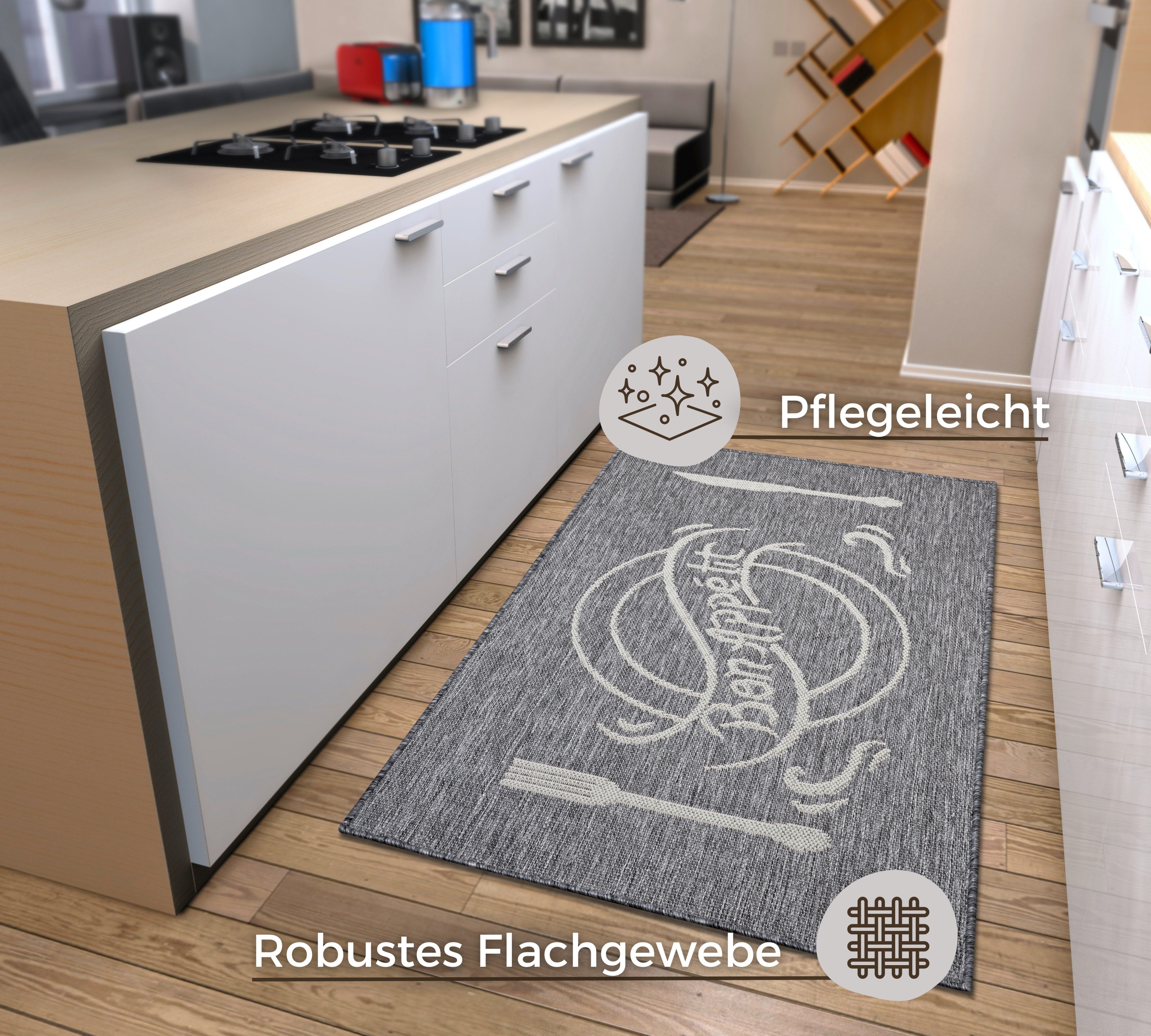 HANSE Home Keukenloper Bon appétit Loper, antislip, keukenkleed, keuken, vloerkleed, gemakkelijk in onderhoud