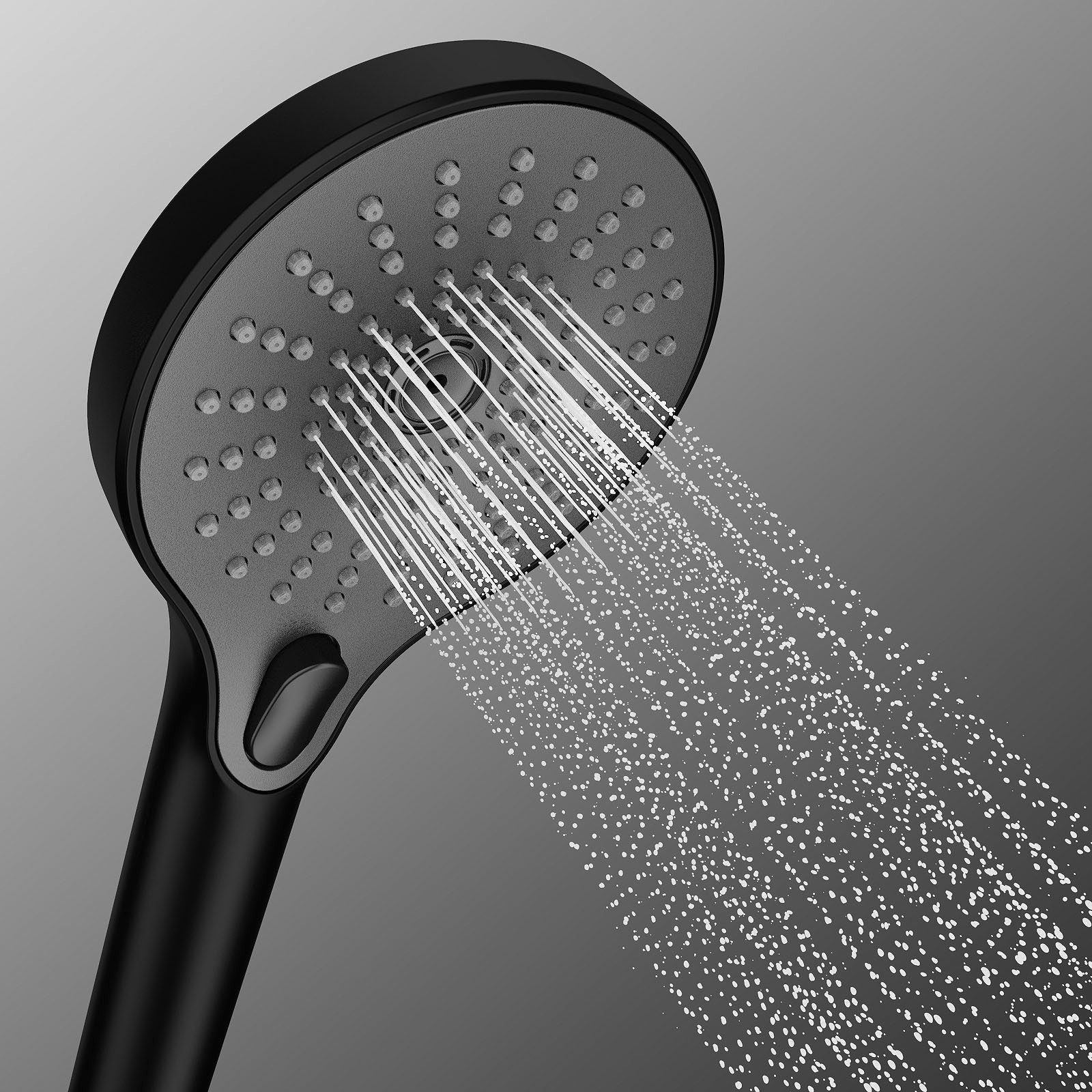 WENKO Handsproeier Ultimate Shower Zwart/grijs, Ø 13 cm (1-delig)