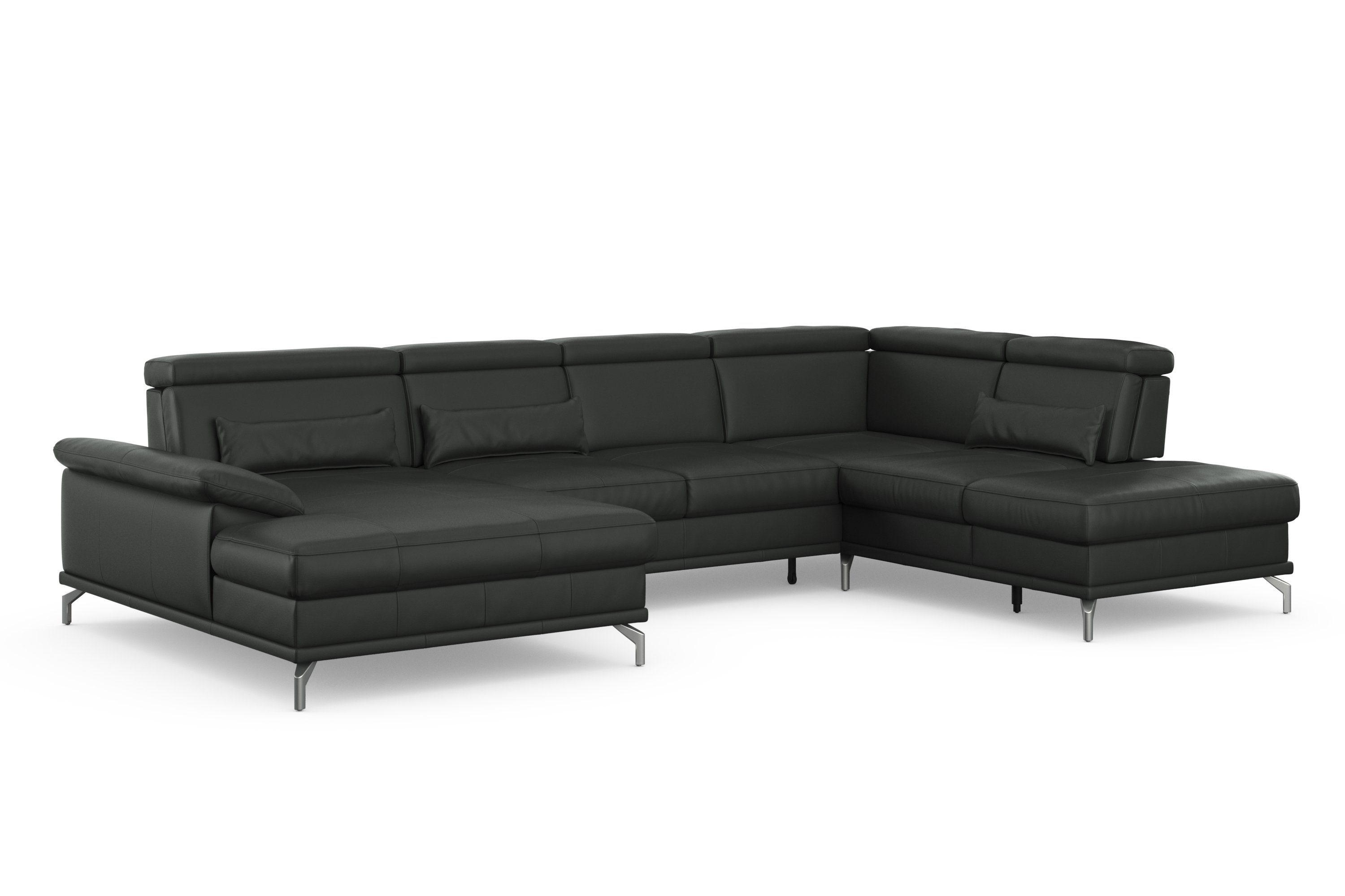sit&more Zithoek Cabrio U-vorm, met zitdiepteverstelling, arm- en hoofdsteunverstelling