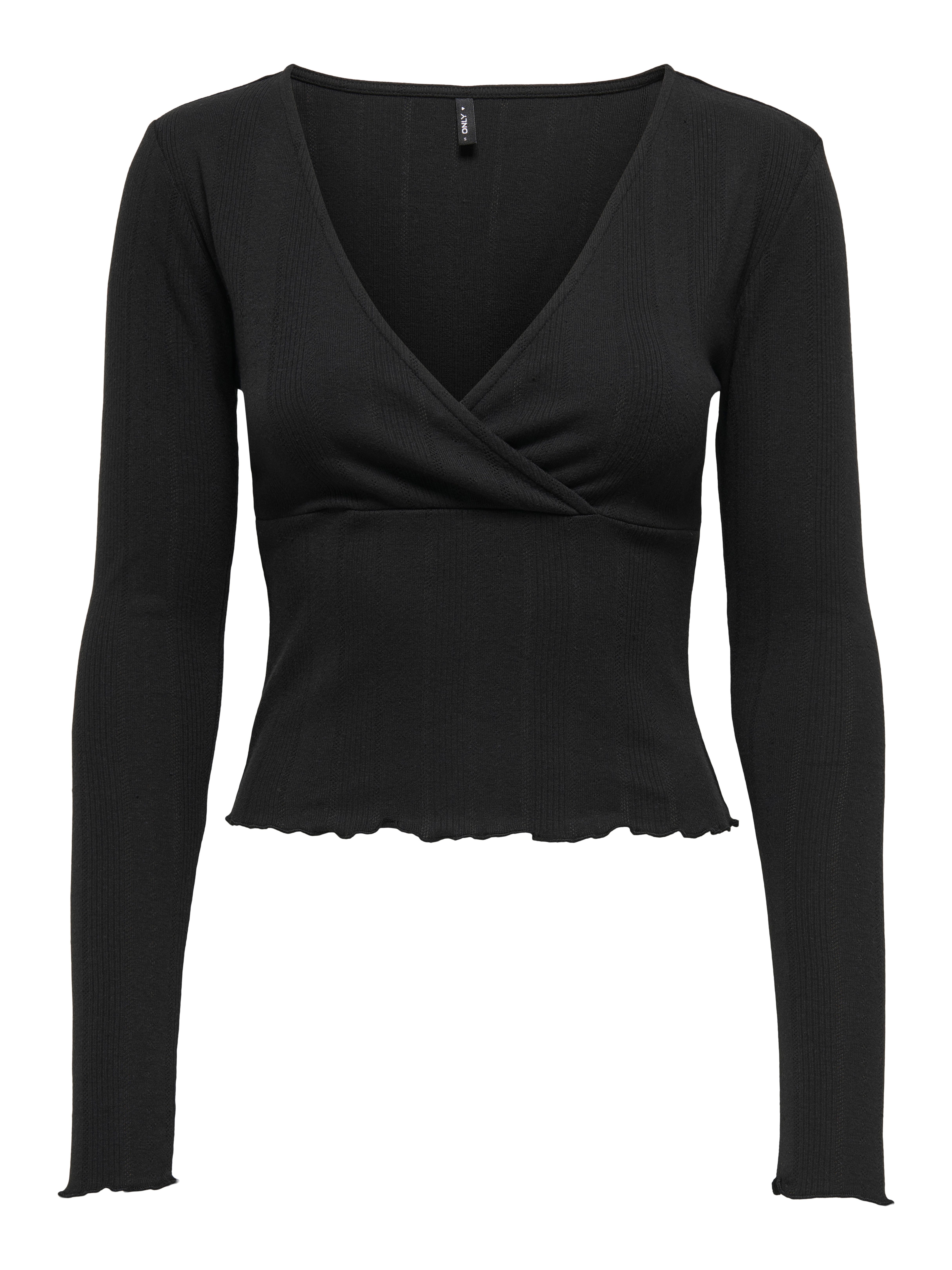 Only Shirt met lange mouwen ONLCARLOTTA L/S WRAP TOP JRS