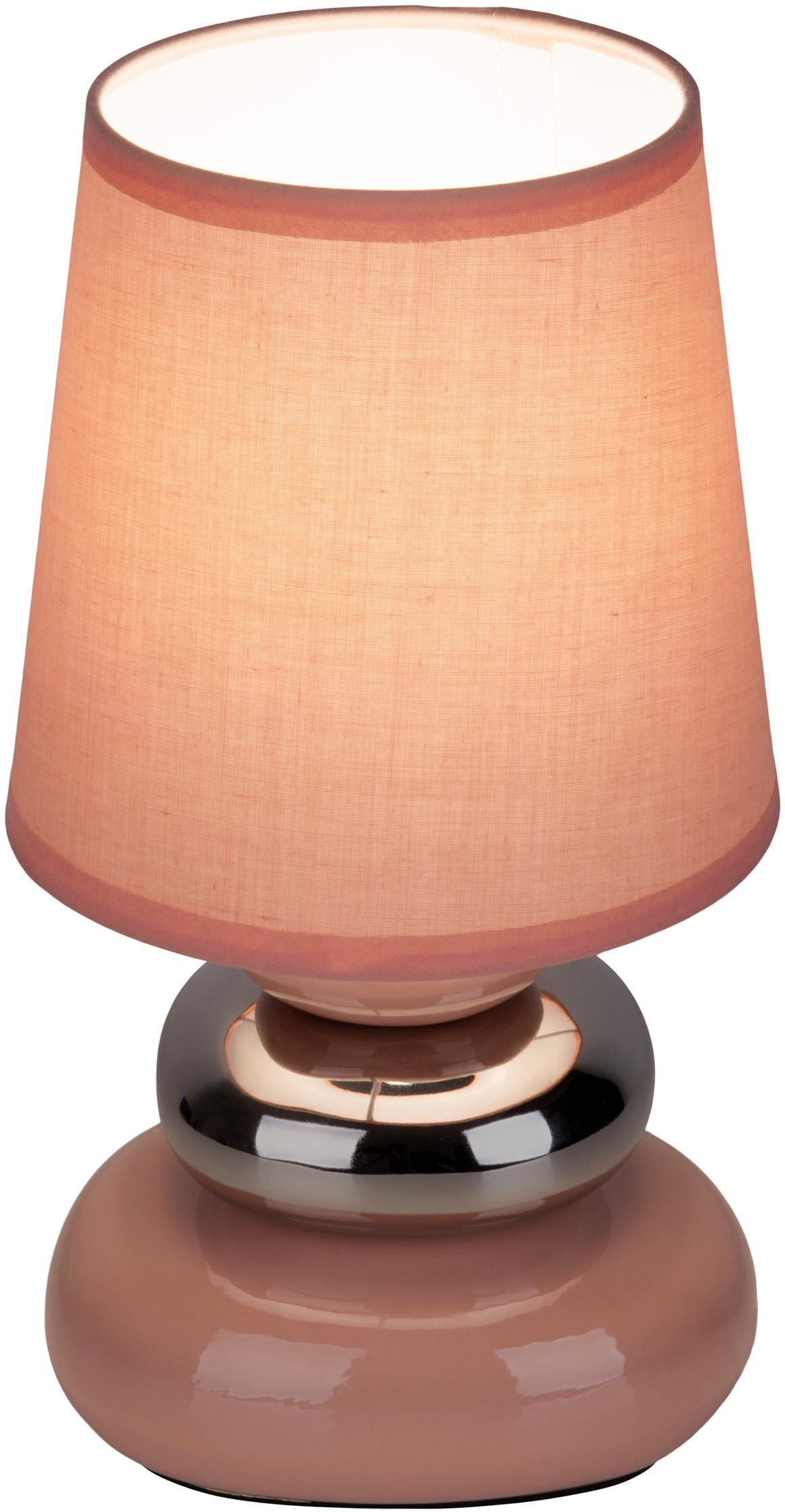näve Tafellamp Stoney met keramieken voet en textielen kap, 1xe14/max.40 w (1 stuk)