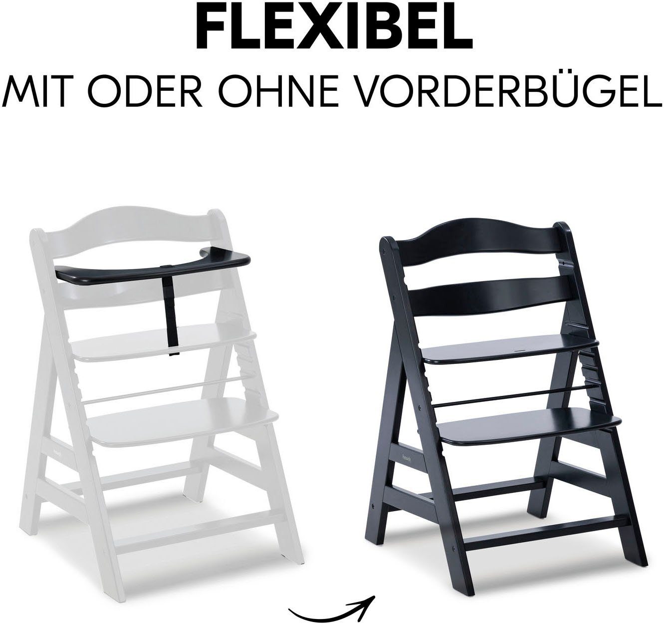 Hauck Kinderstoel Alpha+, Black FSC®- beschermt bos - wereldwijd