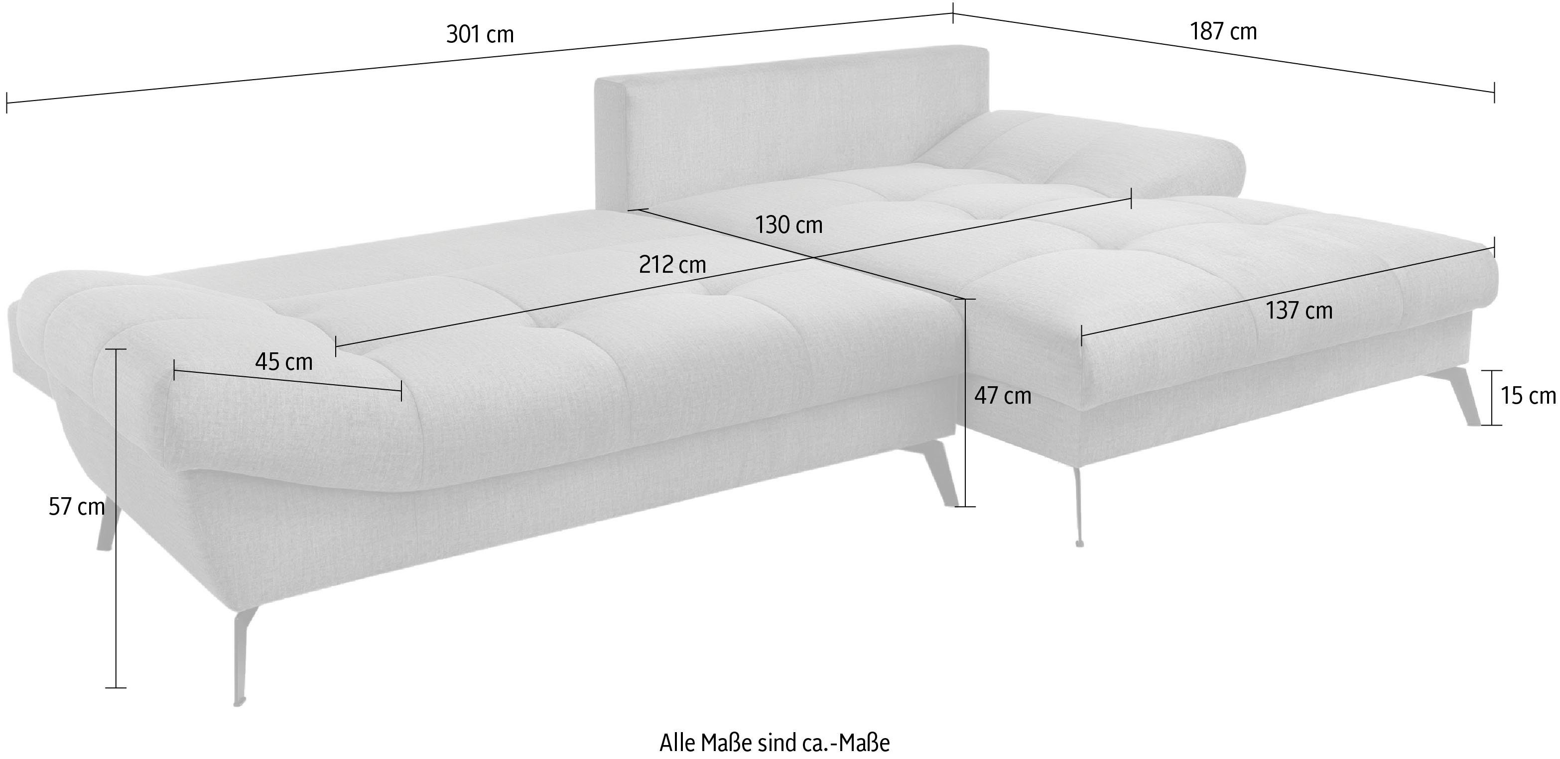 exxpo - sofa fashion Hoekbank Olmedo, extravagante ontwerp en geweldig zitcomfort, L-vorm