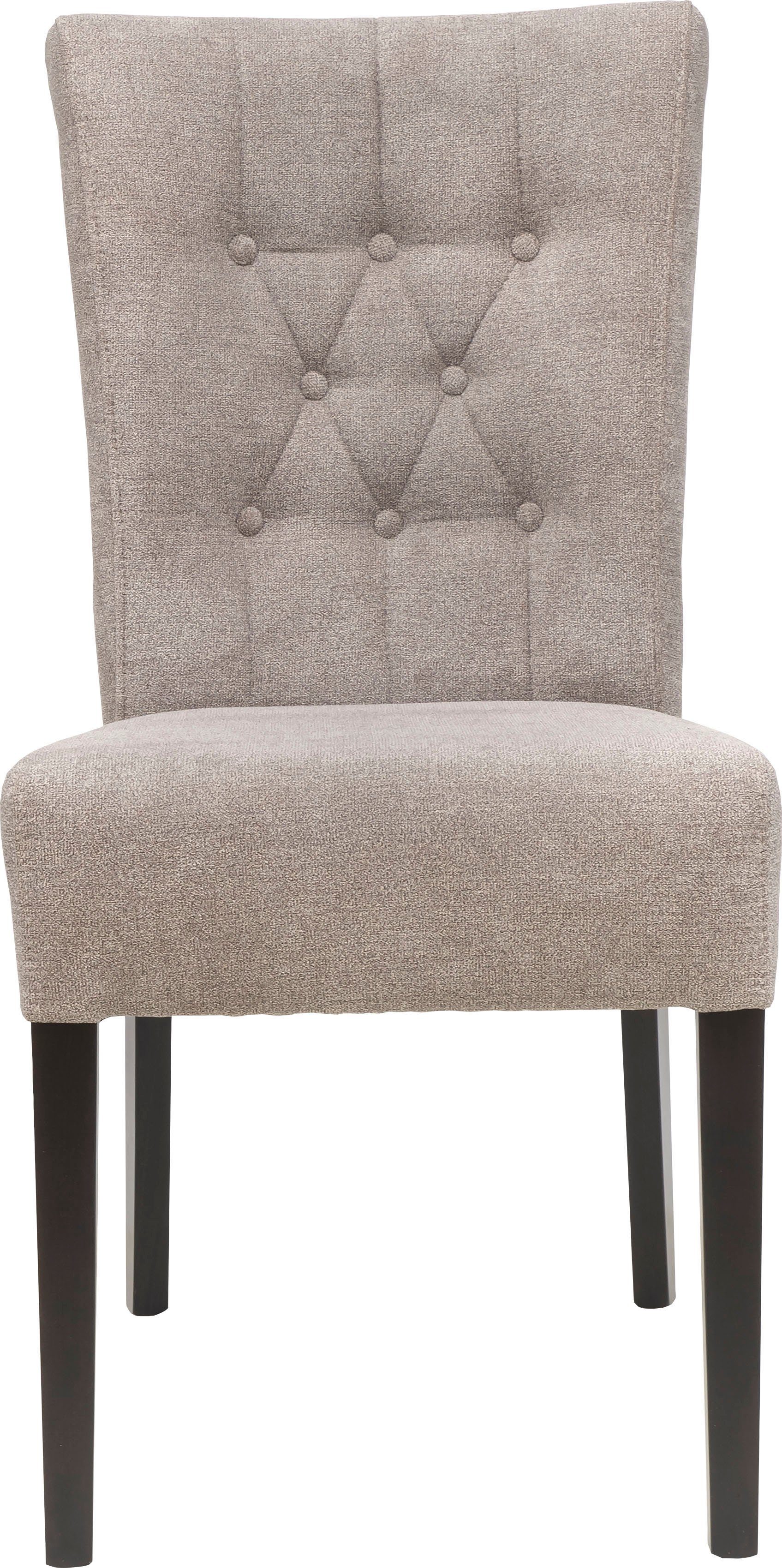 Home affaire Eetkamerstoel Queen BESTSELLER Gestoffeerde stoel met knoopdetails, set van 2, 4 of 6