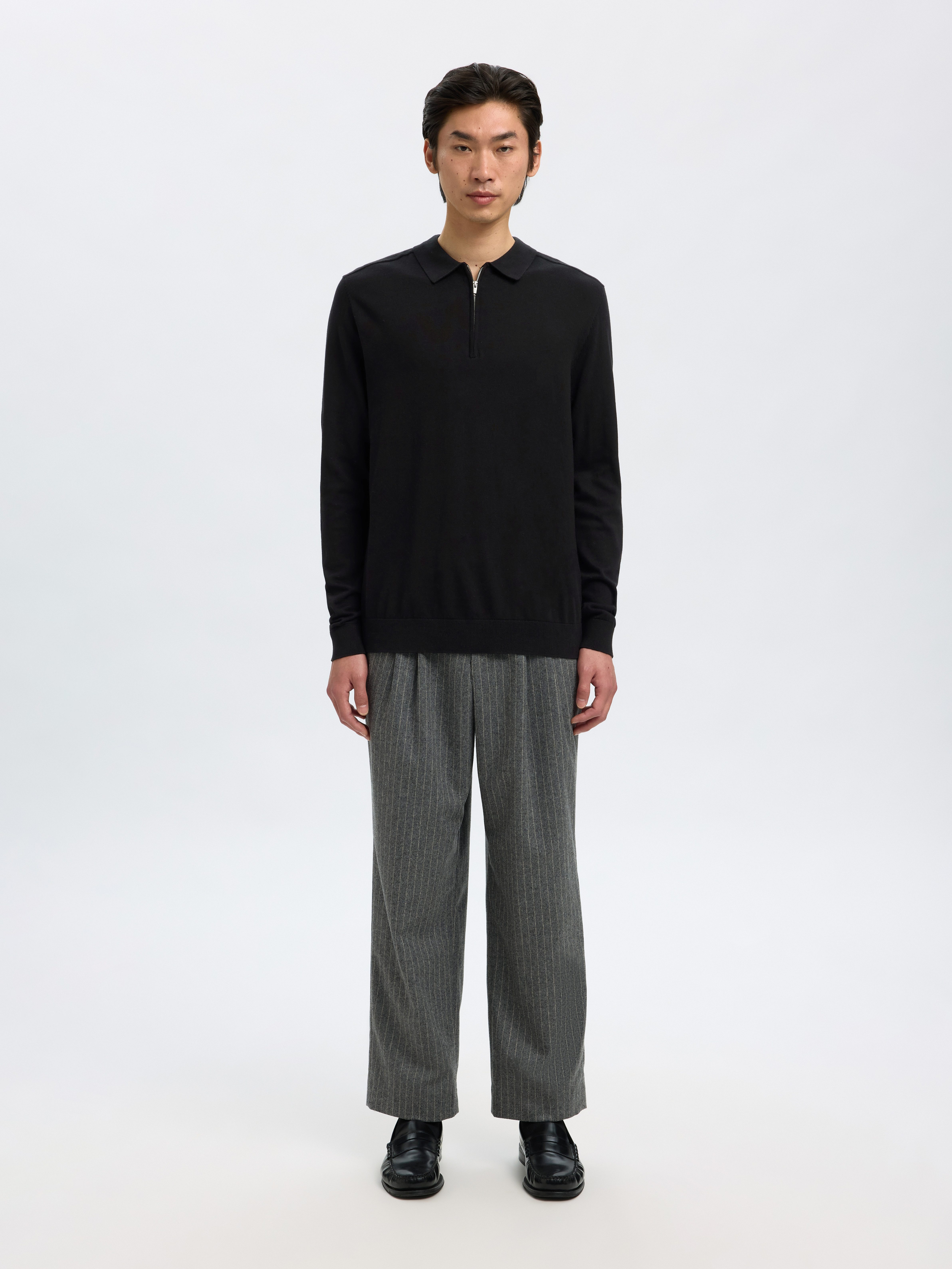 SELECTED HOMME Trui met polokraag SLHBERG LS HALF ZIP POLO NOOS