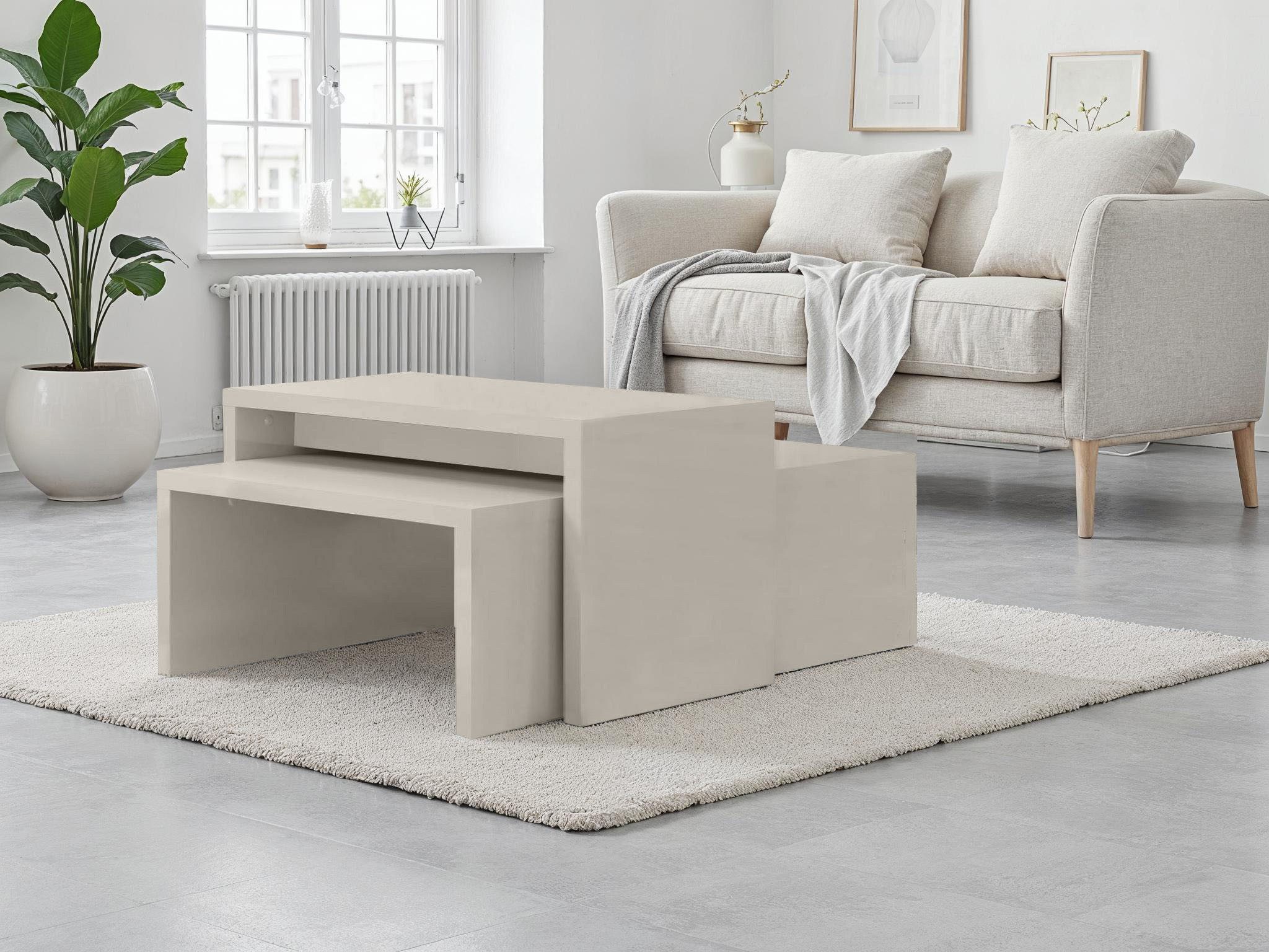 Places of Style Salontafel Piano UV gelakt, set van 2