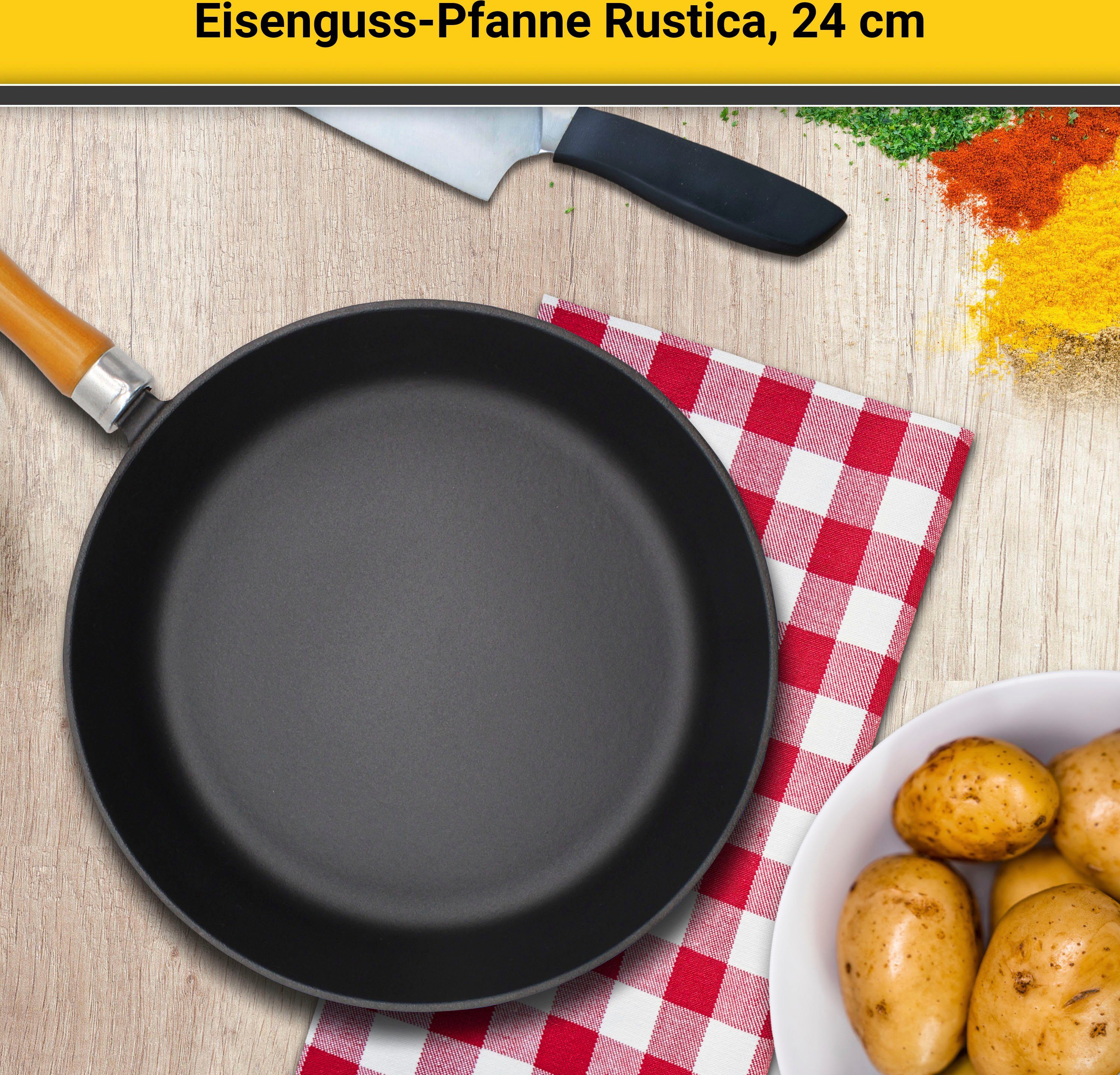 Krüger Koekenpan Gietijzeren koekenpan RUSTICA voor inductiekookvelden geschikt (1-delig)