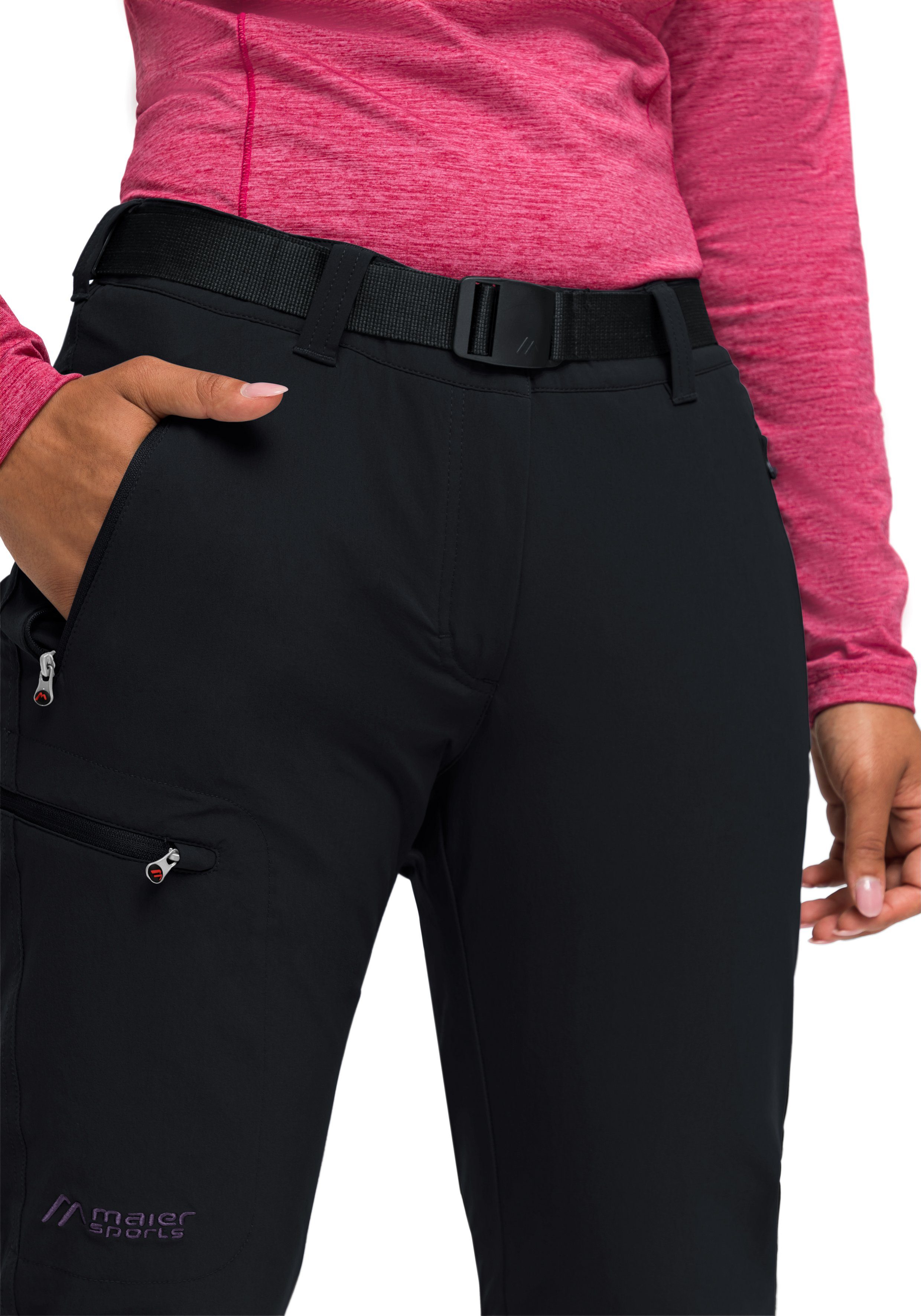 Maier Sports Functionele broek Rechberg Dames outdoorbroek gevoerd, wandelbroek met 4 ritszakken, regular fit