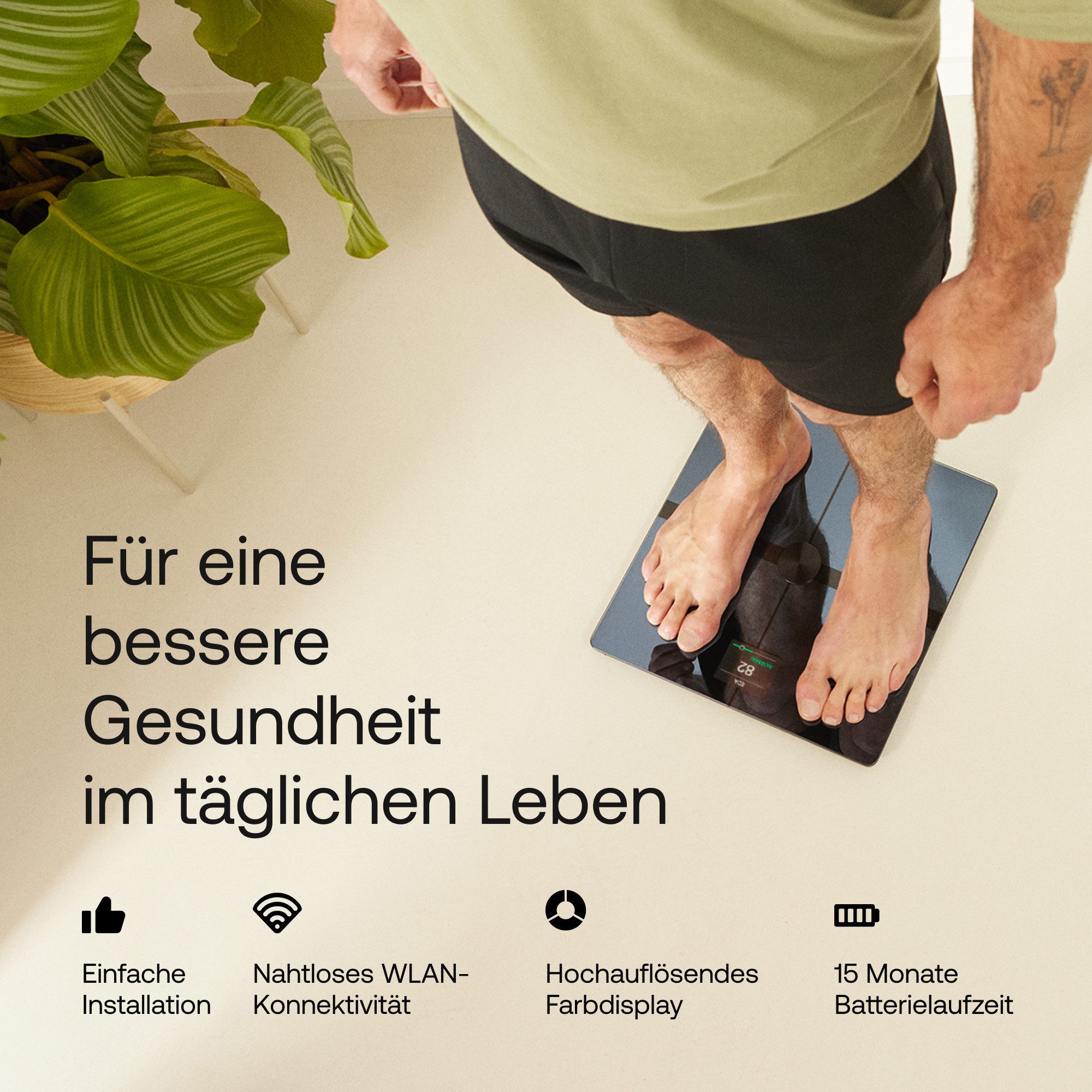 Withings Personenweegschaal Body Smart, inclusief lichaamsvet-/spiermassa automatische detectie en tracking van tot 8 gebruikers