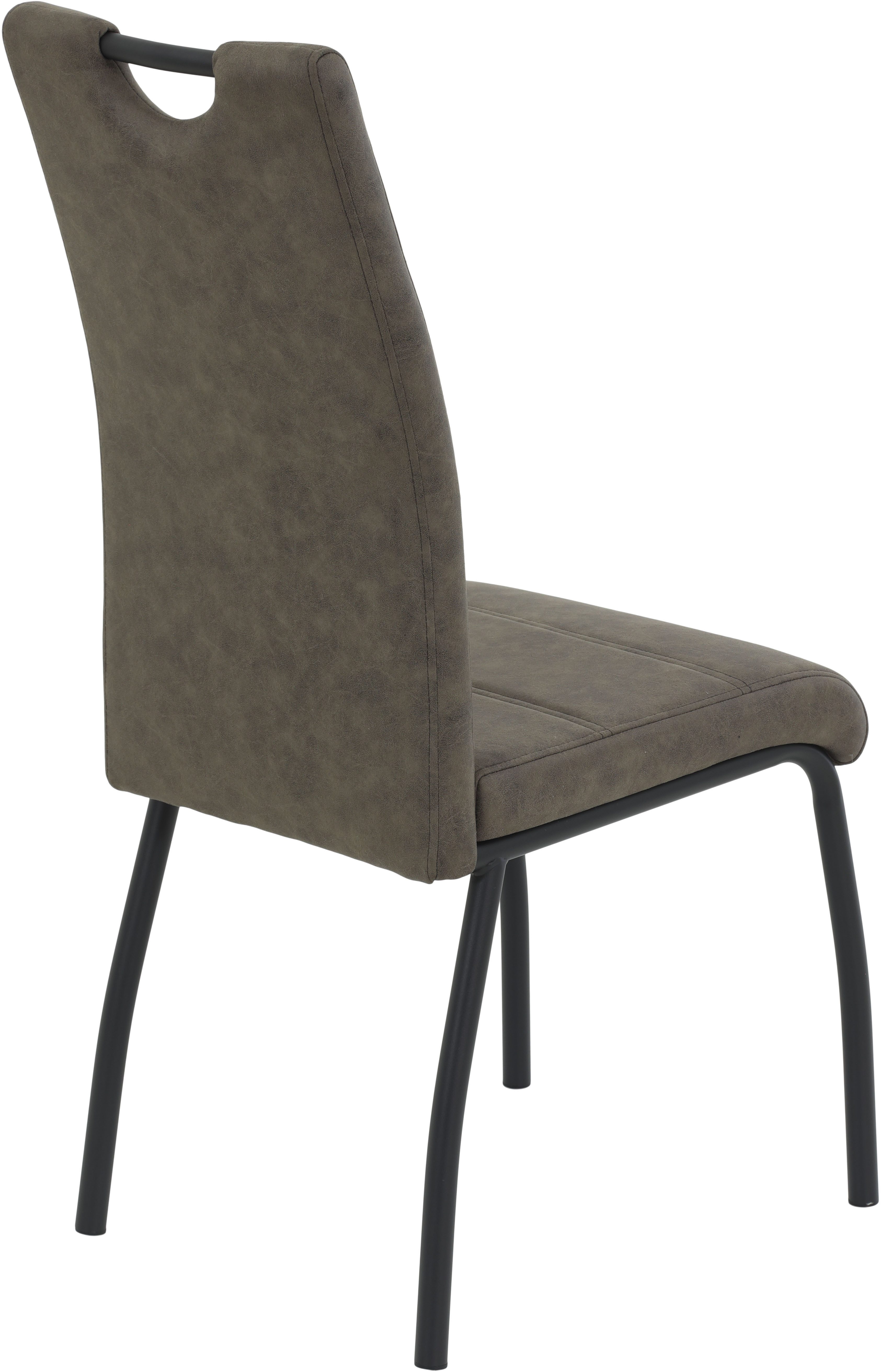 HELA Stoel met 4 poten PETRA Vierpotenstoel, vintage look, met handvat, rond buisframe (set)