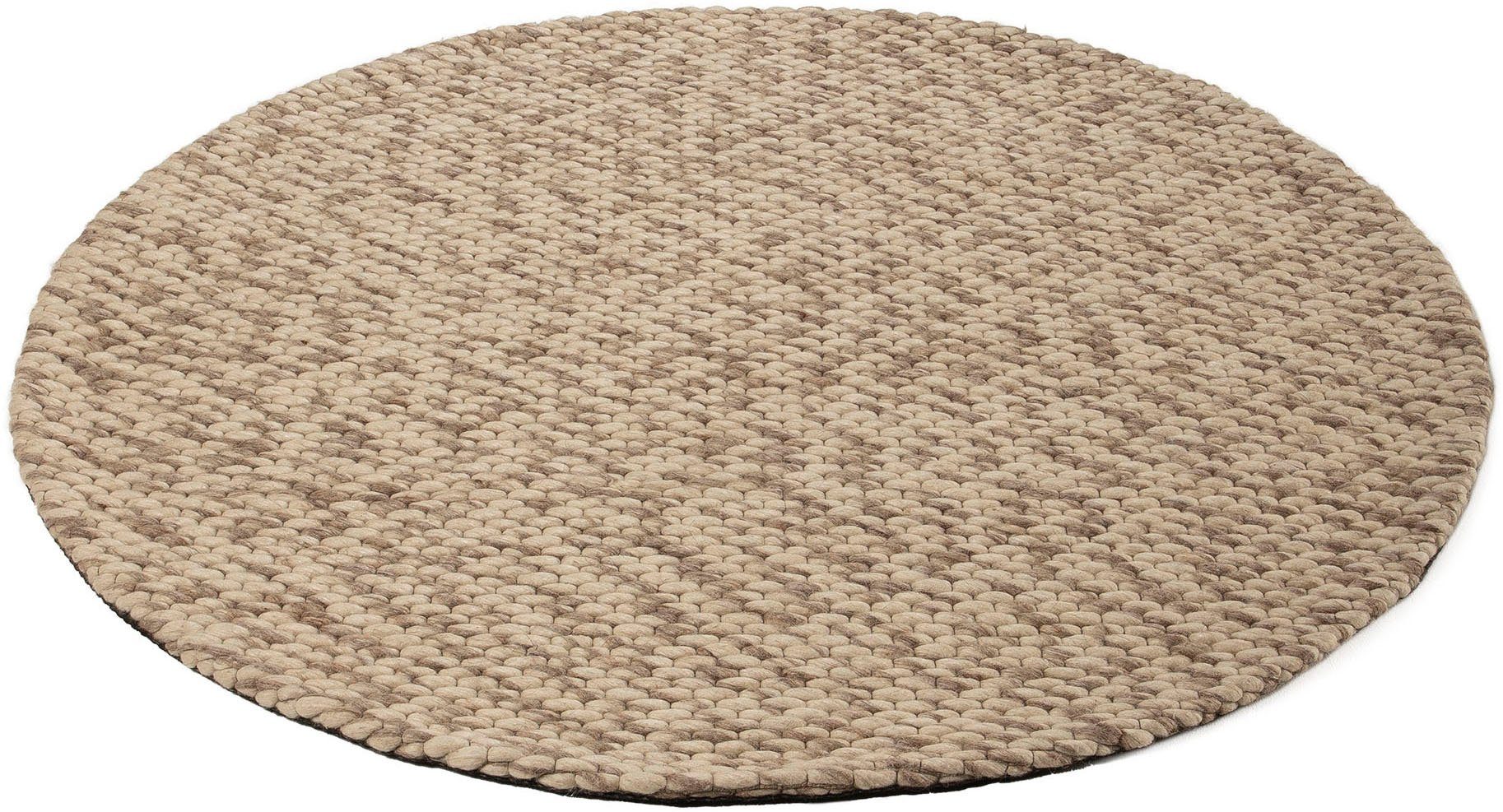 carpetfine Wollen kleed Sina grove structuur, tijdloos design, 100% wol, woonkamer