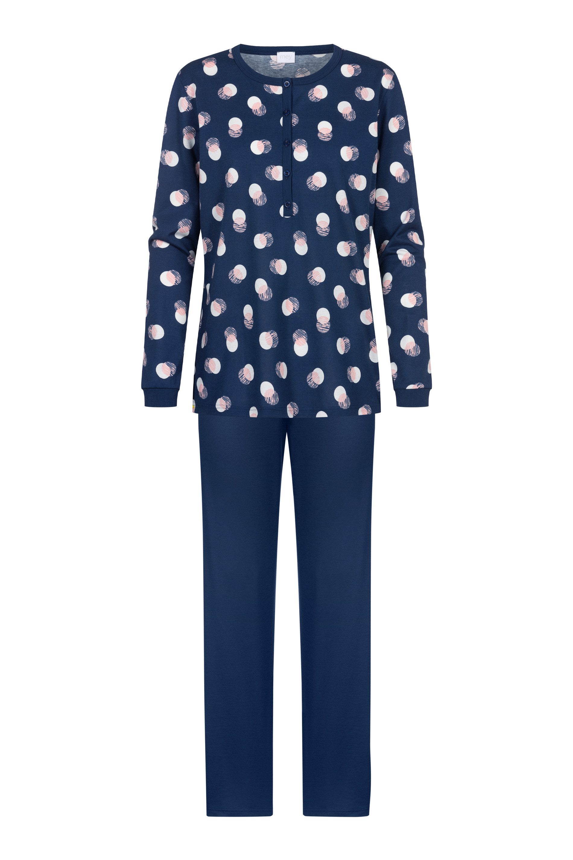 Mey Pyjama SCRIBBLED DOTS Ronde hals met knoopsluiting (2-delig)