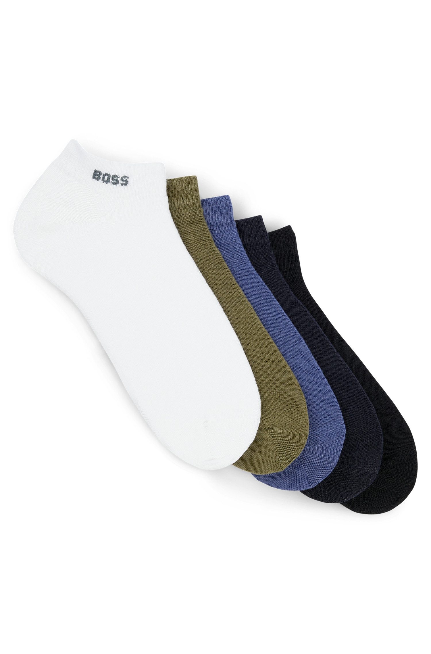 Boss Sneakersokken met labelstitching in een set van 5 paar