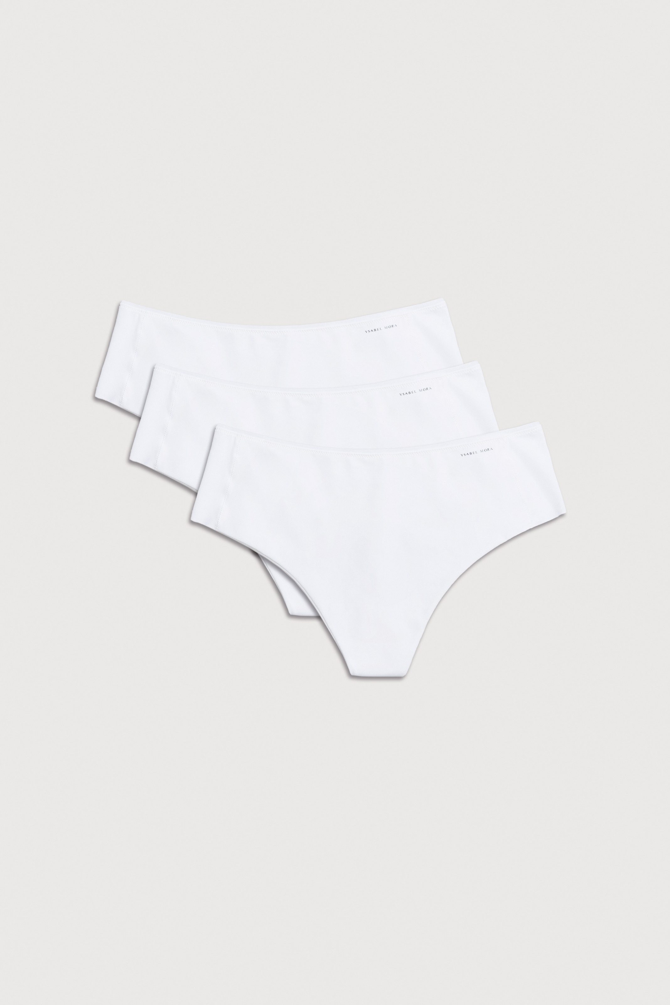 YSABEL MORA Correctie string uit versterkt materiaal en onzichtbare pasvorm (Set van 3) slips maat L wit
