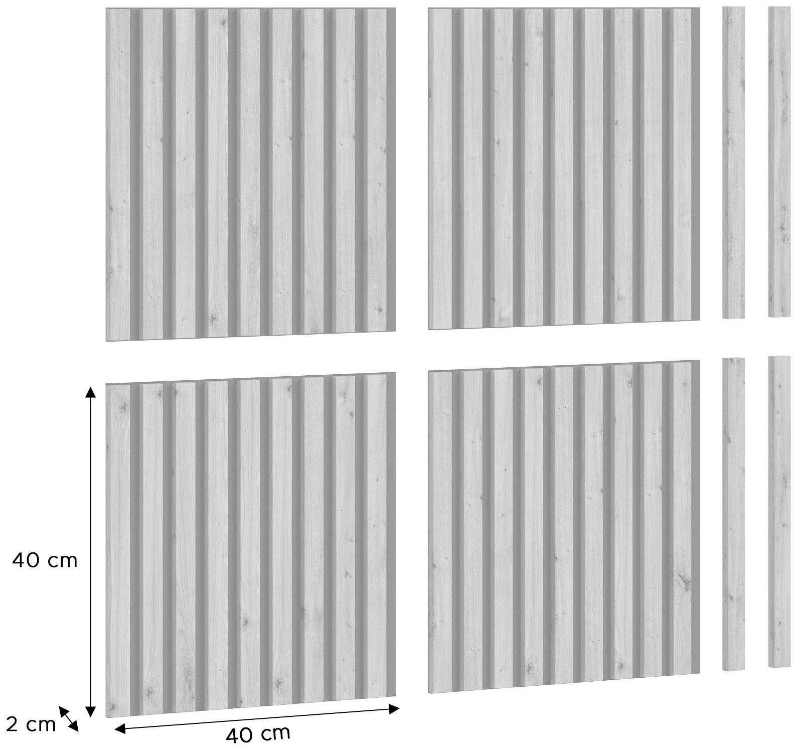 INOSIGN Wandpaneel Silencio, 4-delige set, vierkant elk 40 x 40 cm, inclusief 4 afwerkingslijsten (4-delig)