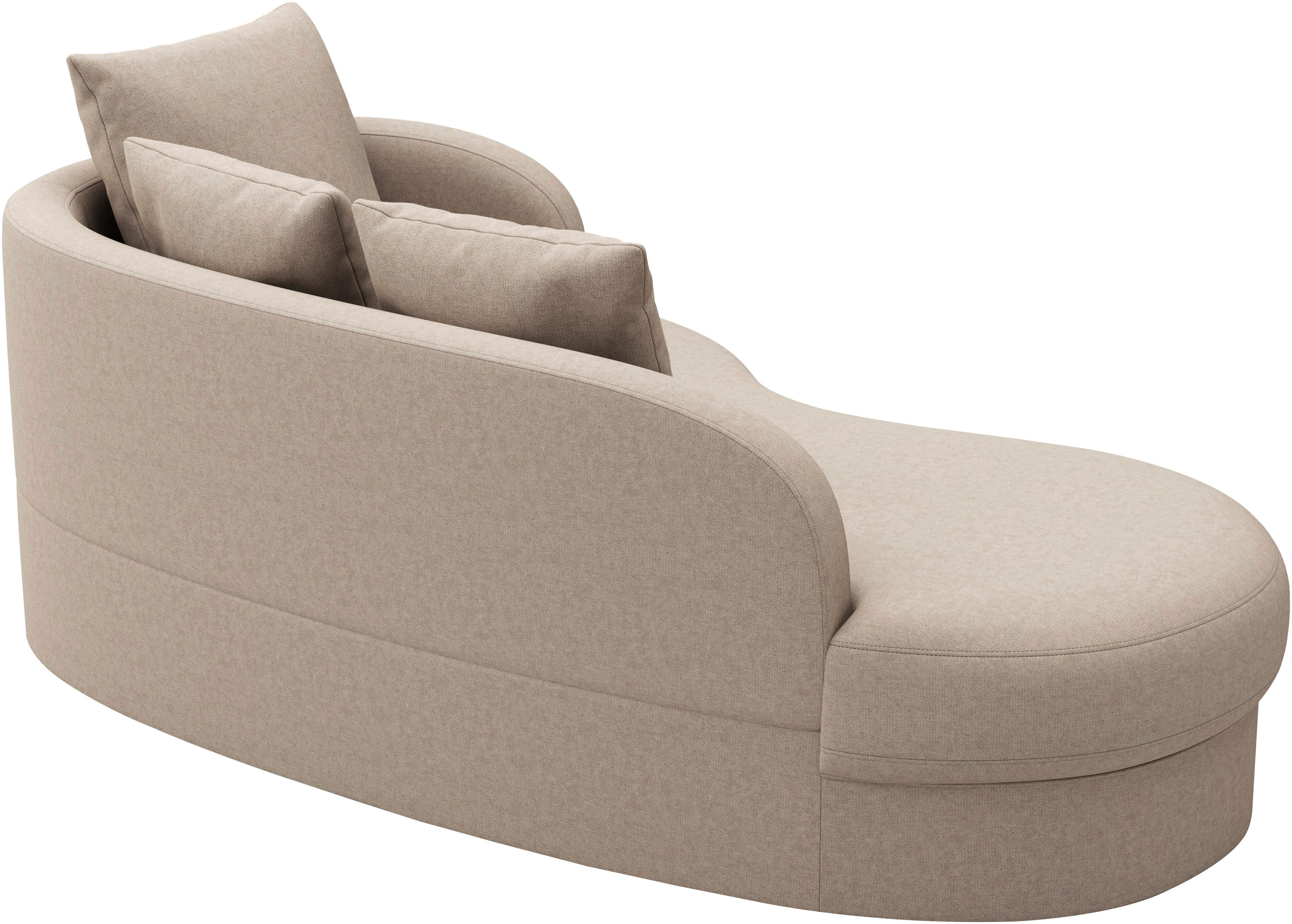 sit&more Récamier Samba moderne organische vorm, inclusief 3 losse rugkussens