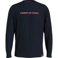 tommy sport sweatshirt graphic crew blauw