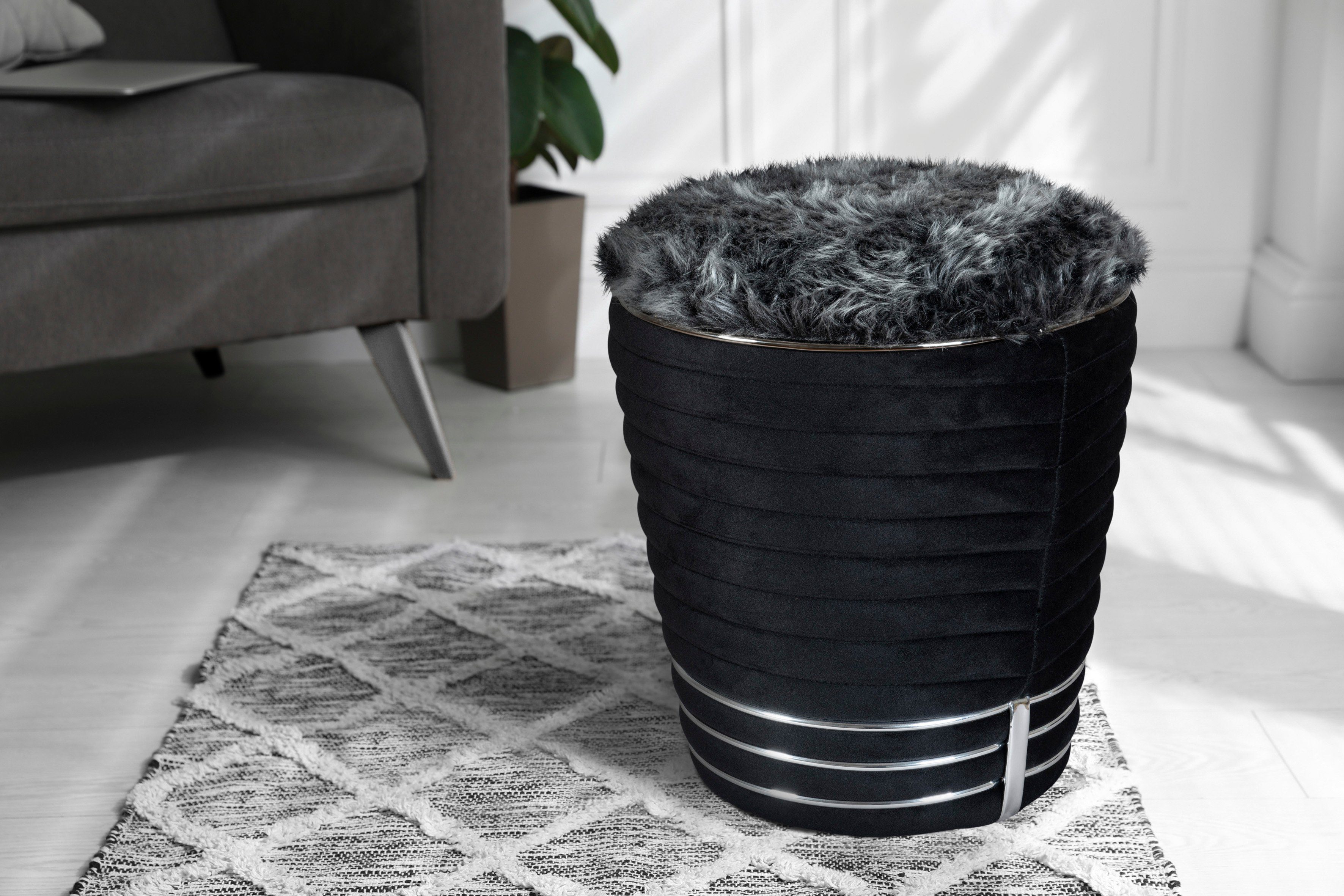 Kayoom Zithocker Kruk Doric, trendy look, esthetische kleurstelling, mooie stiksels comfortabel, hoogwaardig, onderhoudsvriendelijk, hoogwaardige materialen (1 stuk)