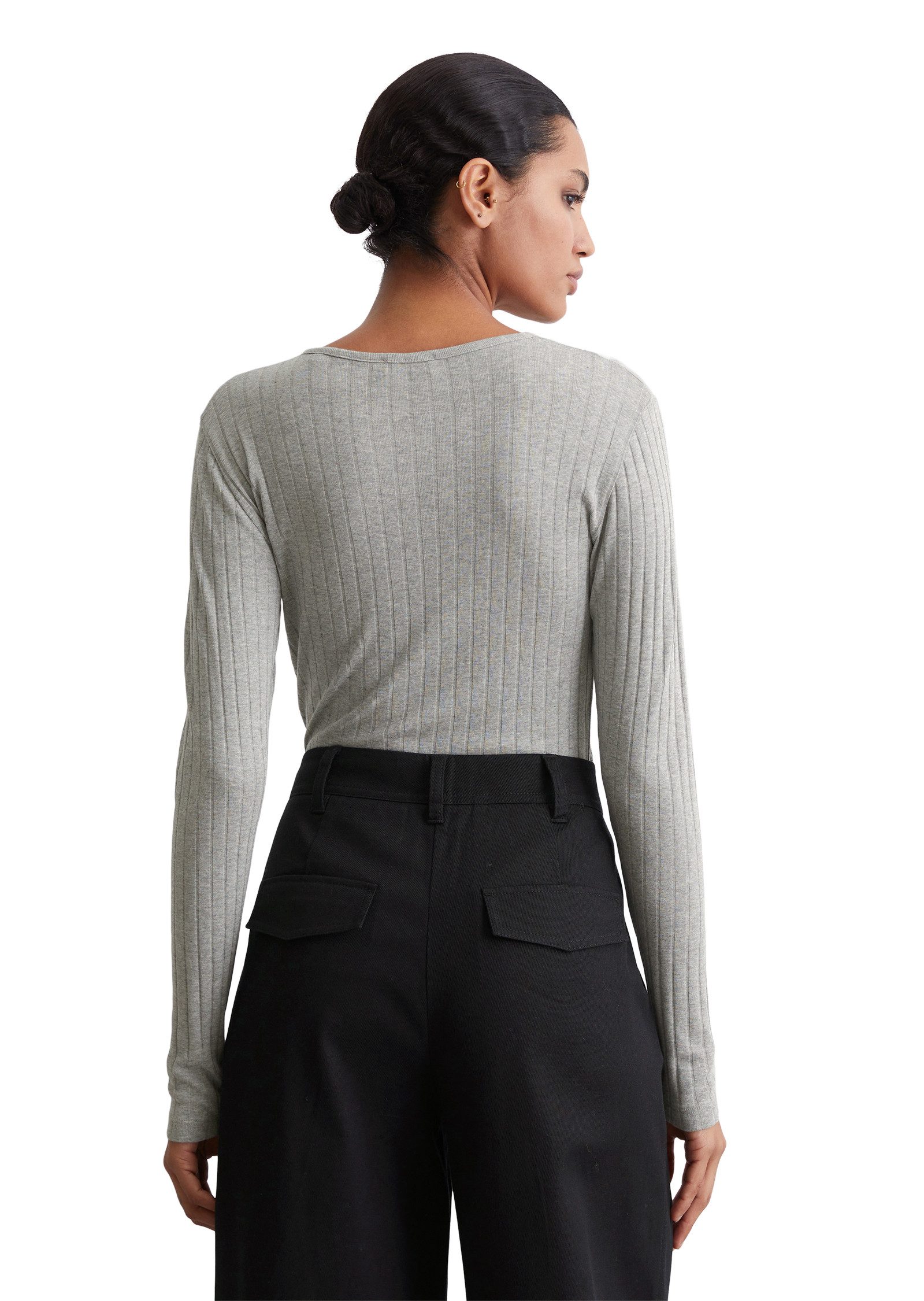 Marc O'Polo Henleyshirt moderne ribstructuur