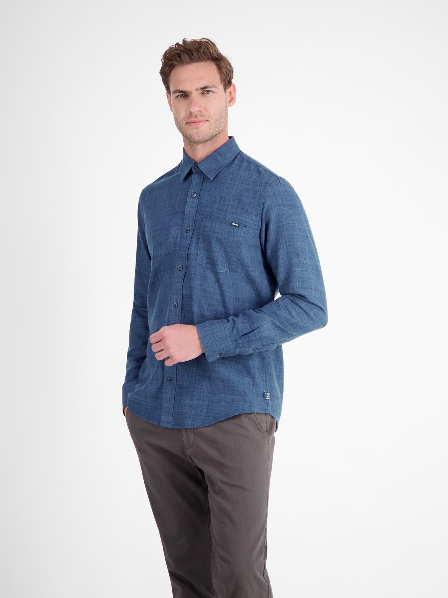 Lerros Overhemd met lange mouwen LERROS herenoverhemd, fancy twill