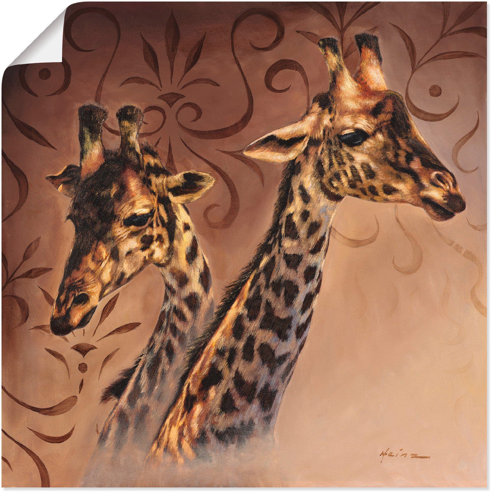 Artland Artprint Giraffen portret in vele afmetingen & productsoorten - artprint van aluminium / artprint voor buiten, artprint op linnen, poster, muursticker / wandfolie ook gesch