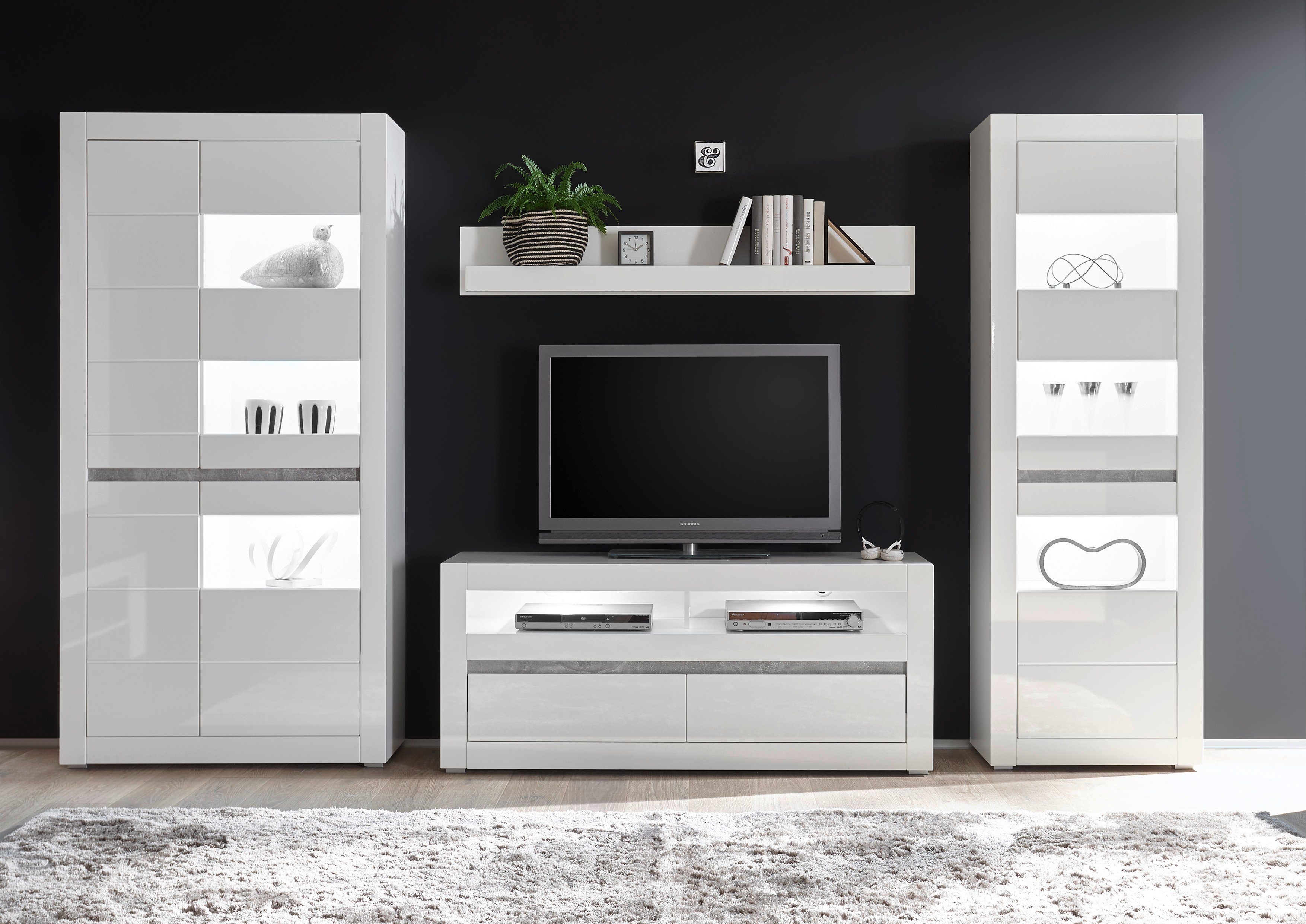 INOSIGN Wandmeubel Carat wordt geleverd met twee latten, 1 x grijs, 1 x wit (set, 4-delig)