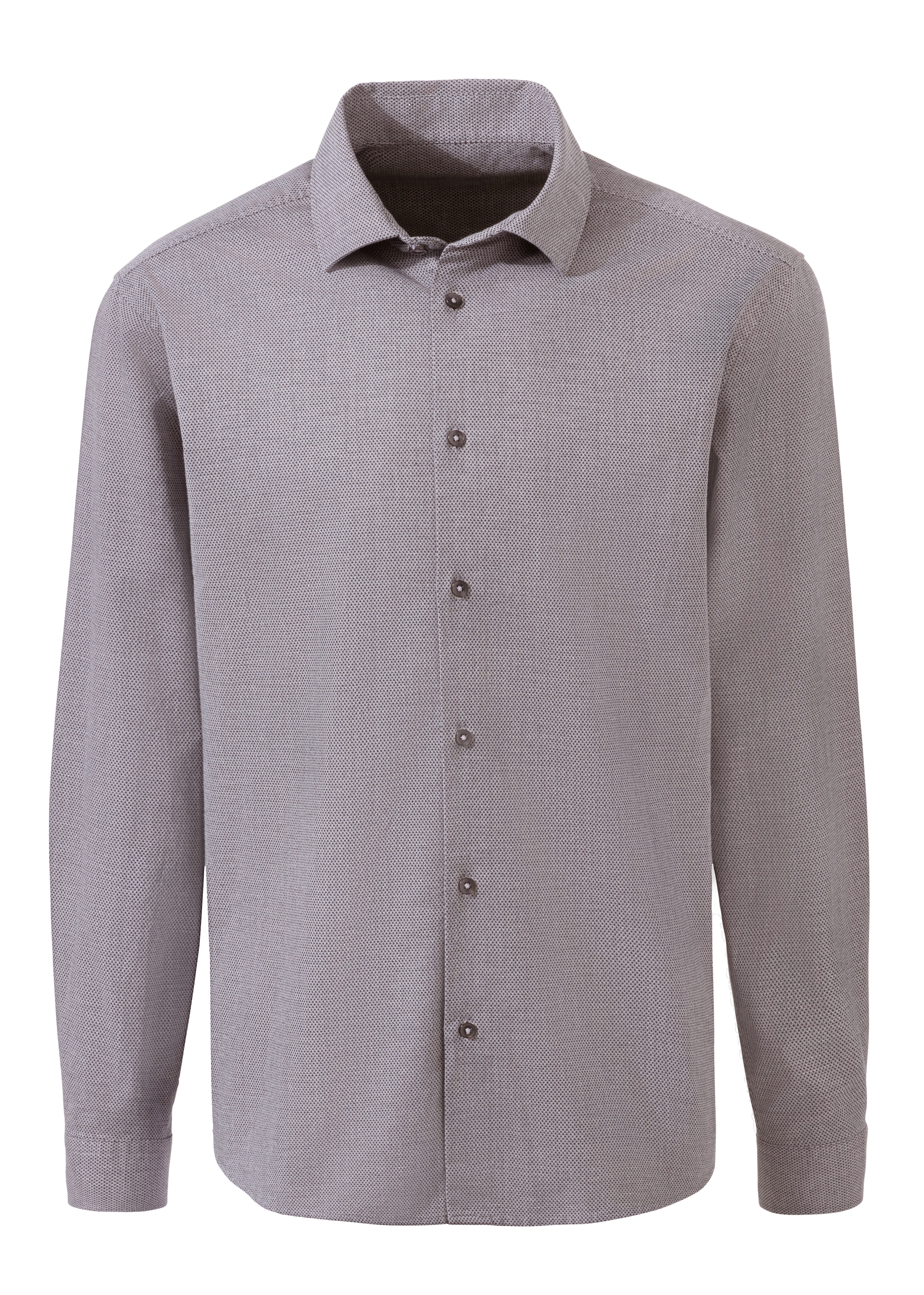 H.I.S Overhemd met lange mouwen Regular fit elastisch jacquard-shirt in regular fit, onderhoudsvriendelijk van katoenmix