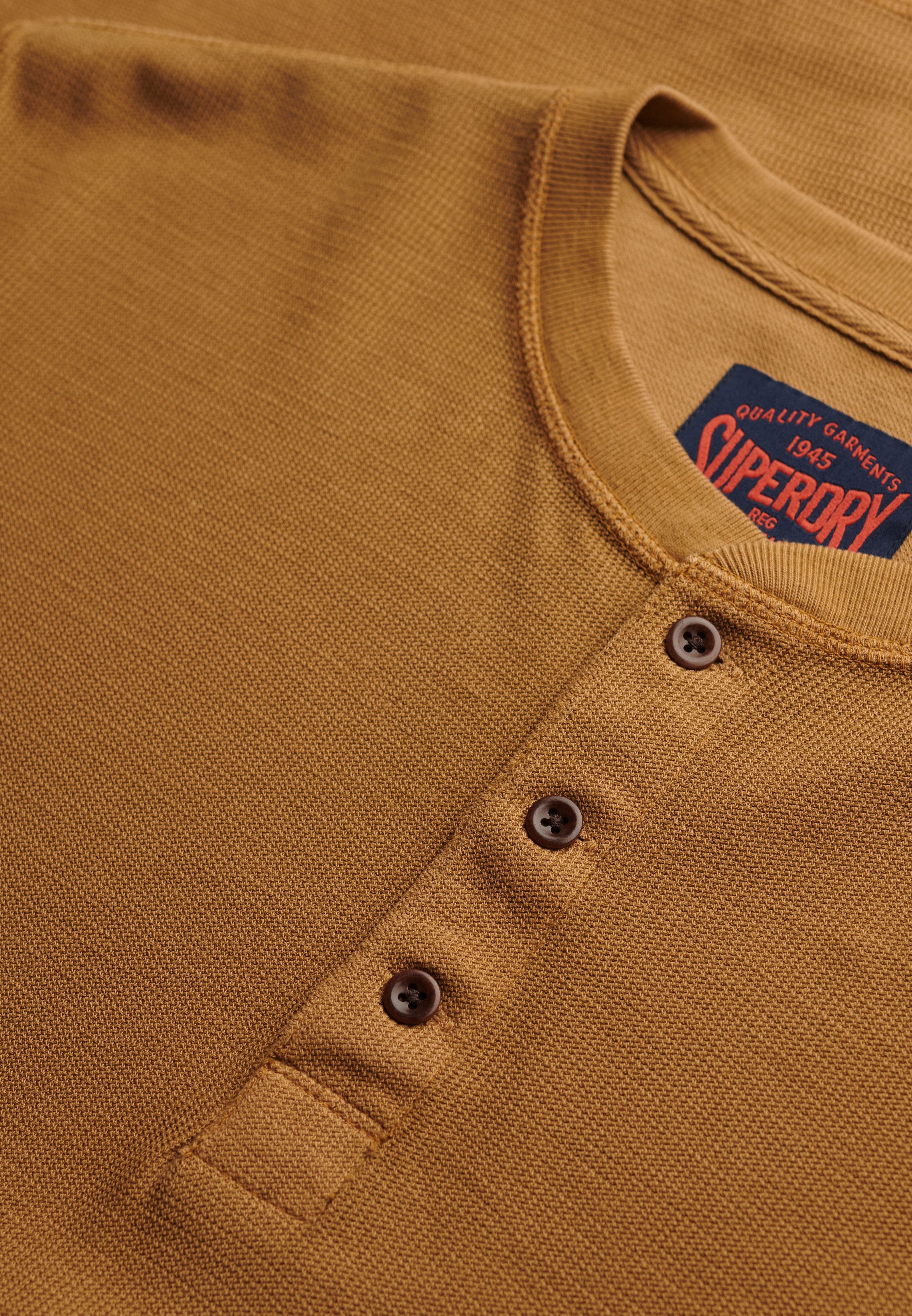 Superdry Shirt met lange mouwen WAFFLE LONG SLEEVE HENLEY TOP