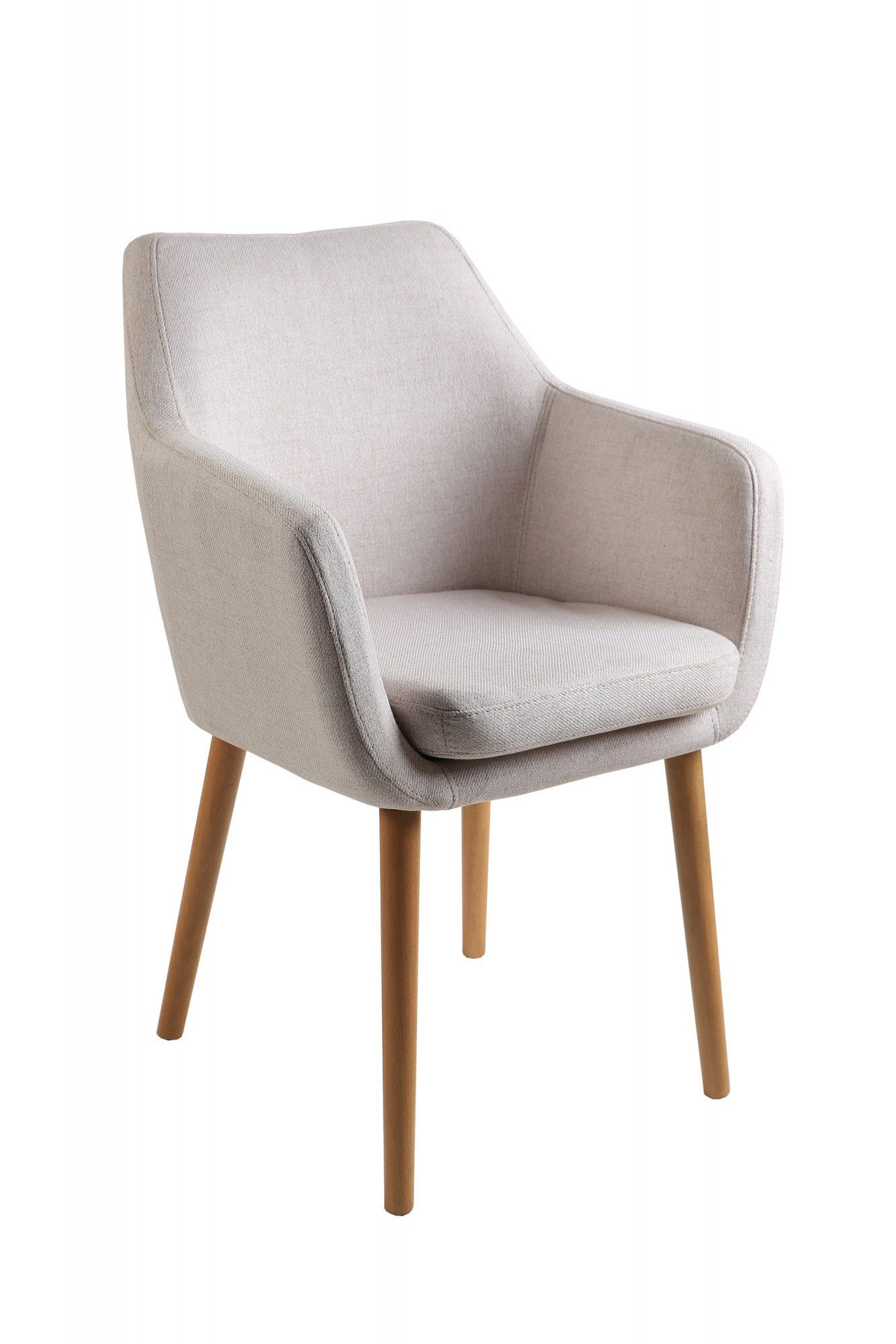 Home affaire Stoel met armleuningen Toga elegante eetkamerstoel met comfortabele armleuningen (1 stuk) 4 poot stoelen wit