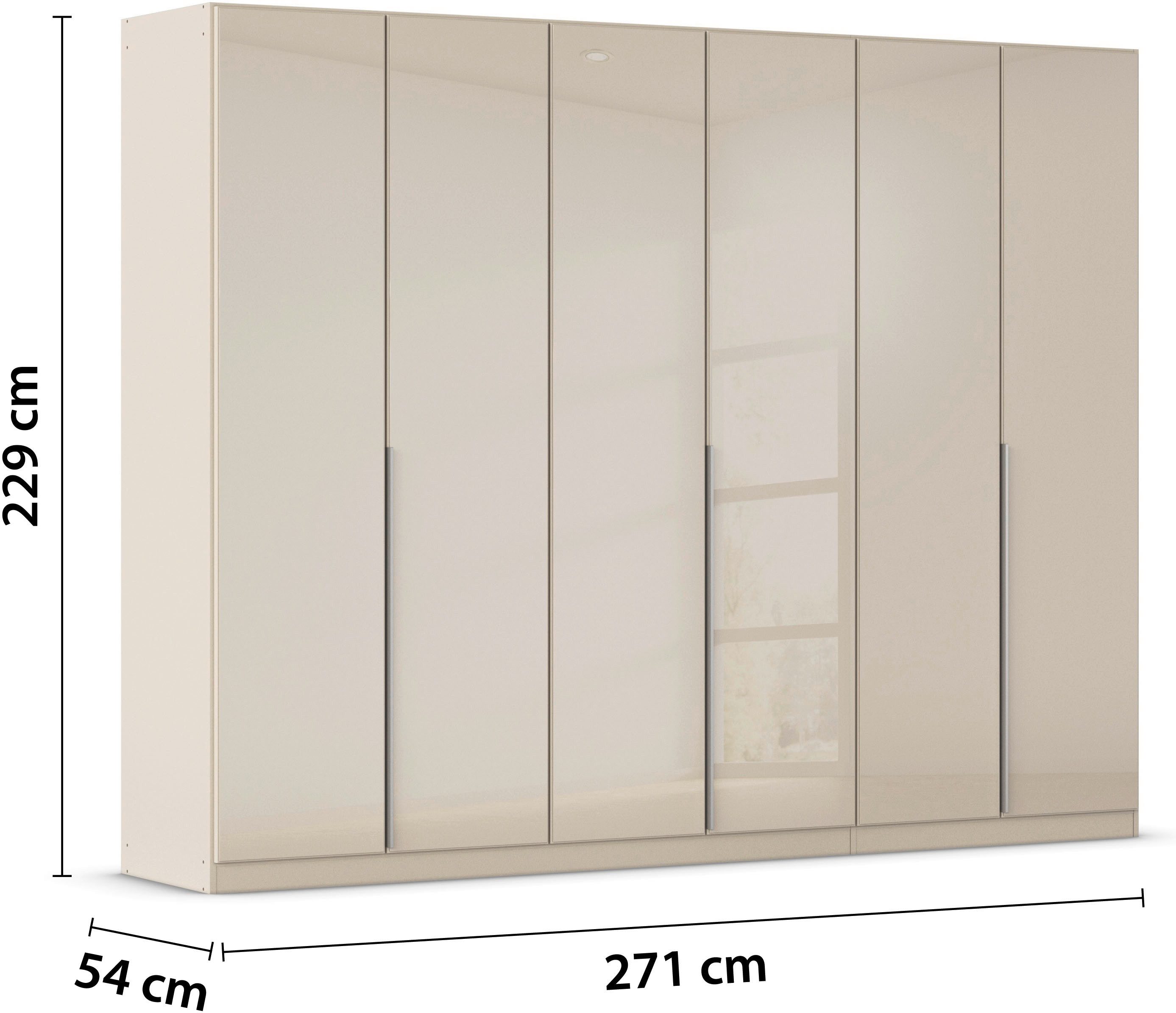 rauch Draaideurkast Kledingkasten kast garderobe AGORDO met glazen front doordachte binnenuitrusting, in 6 breedtes en 2 hoogtes made in germany