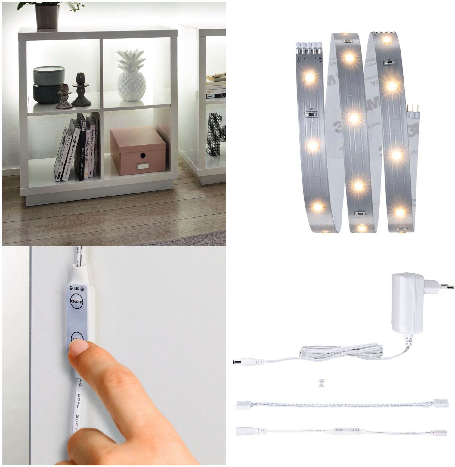 Paulmann Led-strepen MaxLED 250 Comfort Set Plank 1m 4W 300lm/m 2700K 12VA (1 stuk)