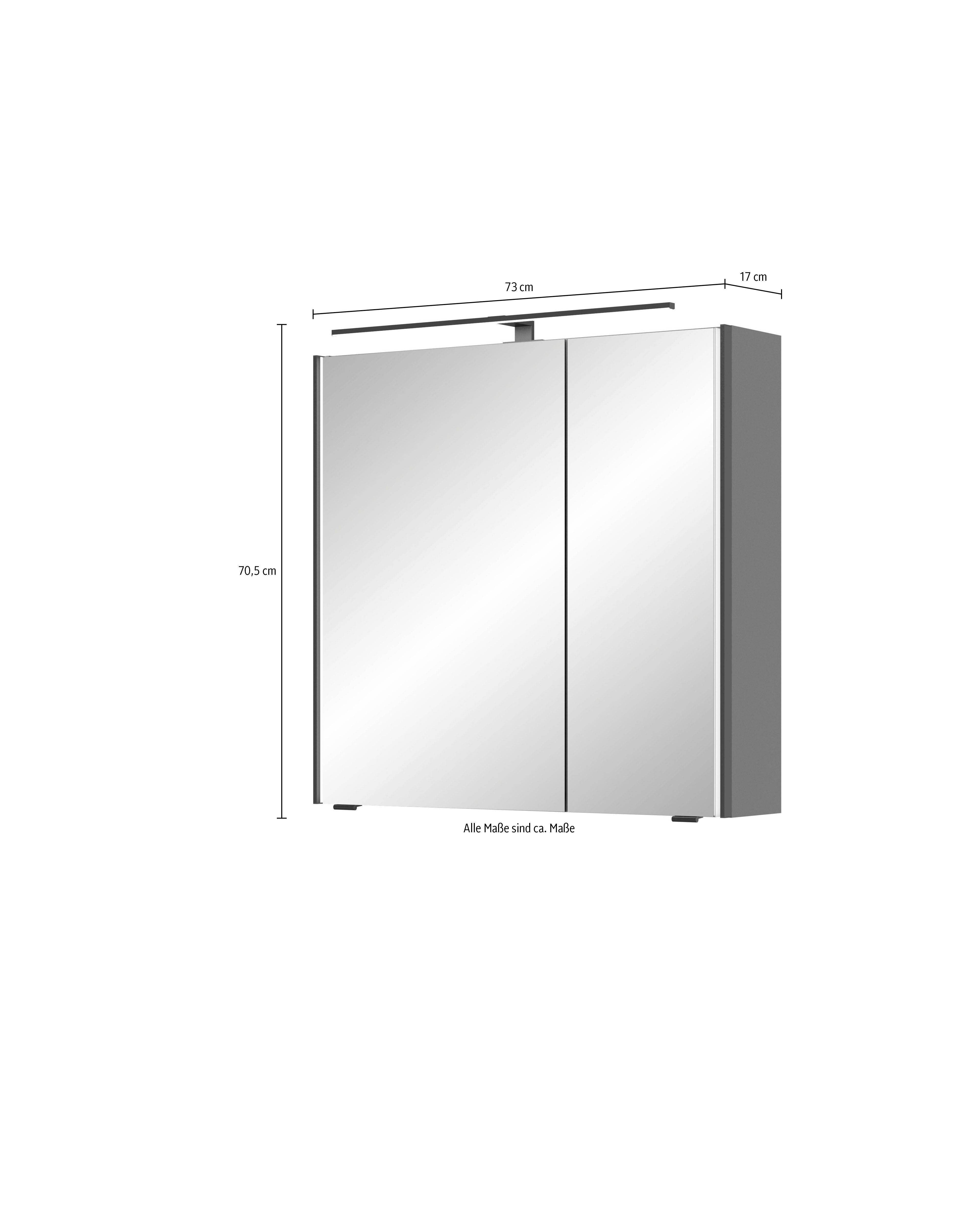 Saphir Spiegelkast Serie 7045 badkamer-spiegelkast inclusief ledverlichting, 2 deuren
