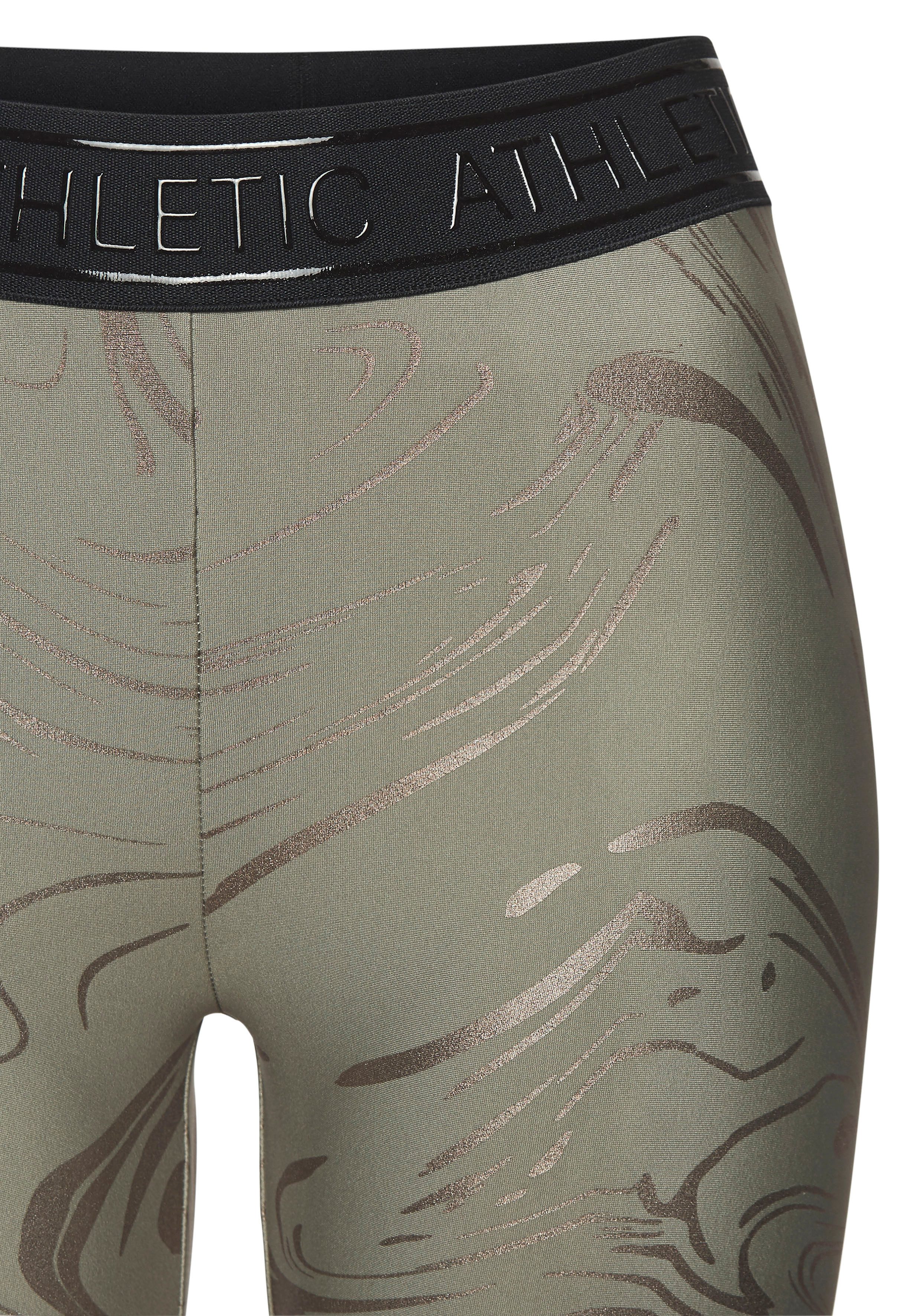 active by Lascana Functionele legging Sportleggings met glanzende print en 3D-tekst