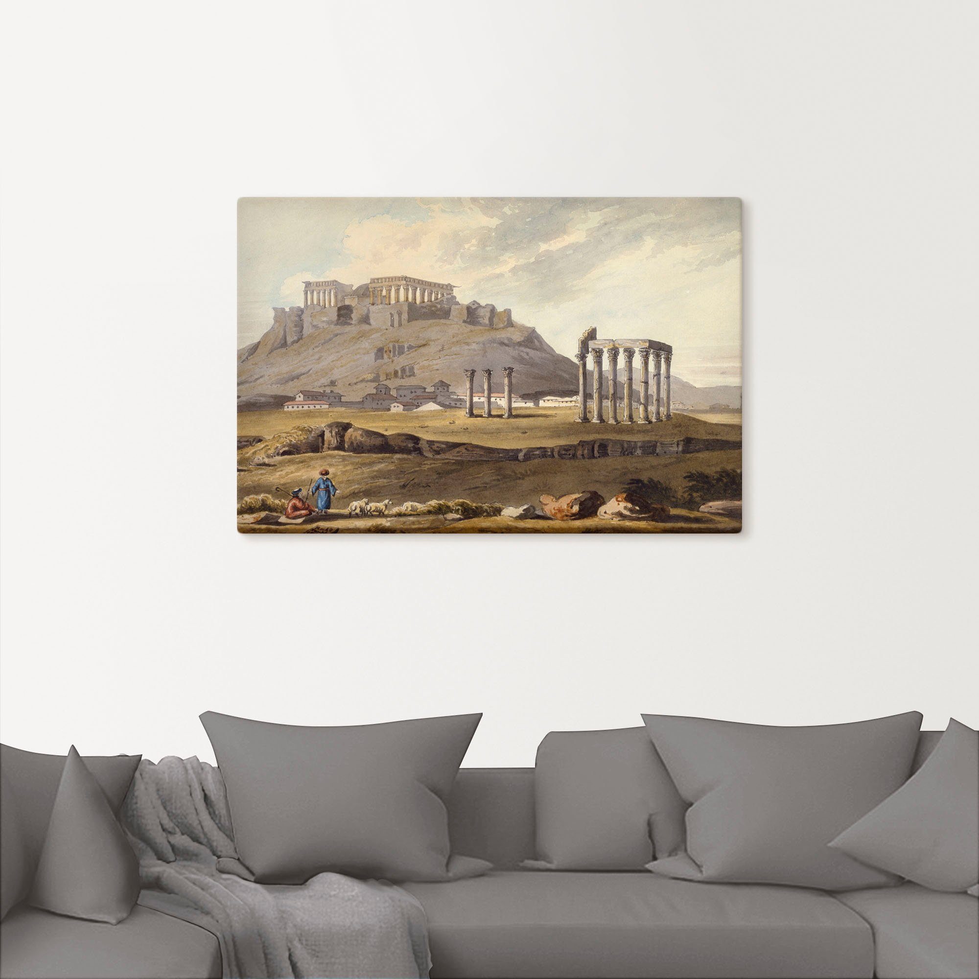 Artland Artprint op linnen De tempel van de olympische Zeus