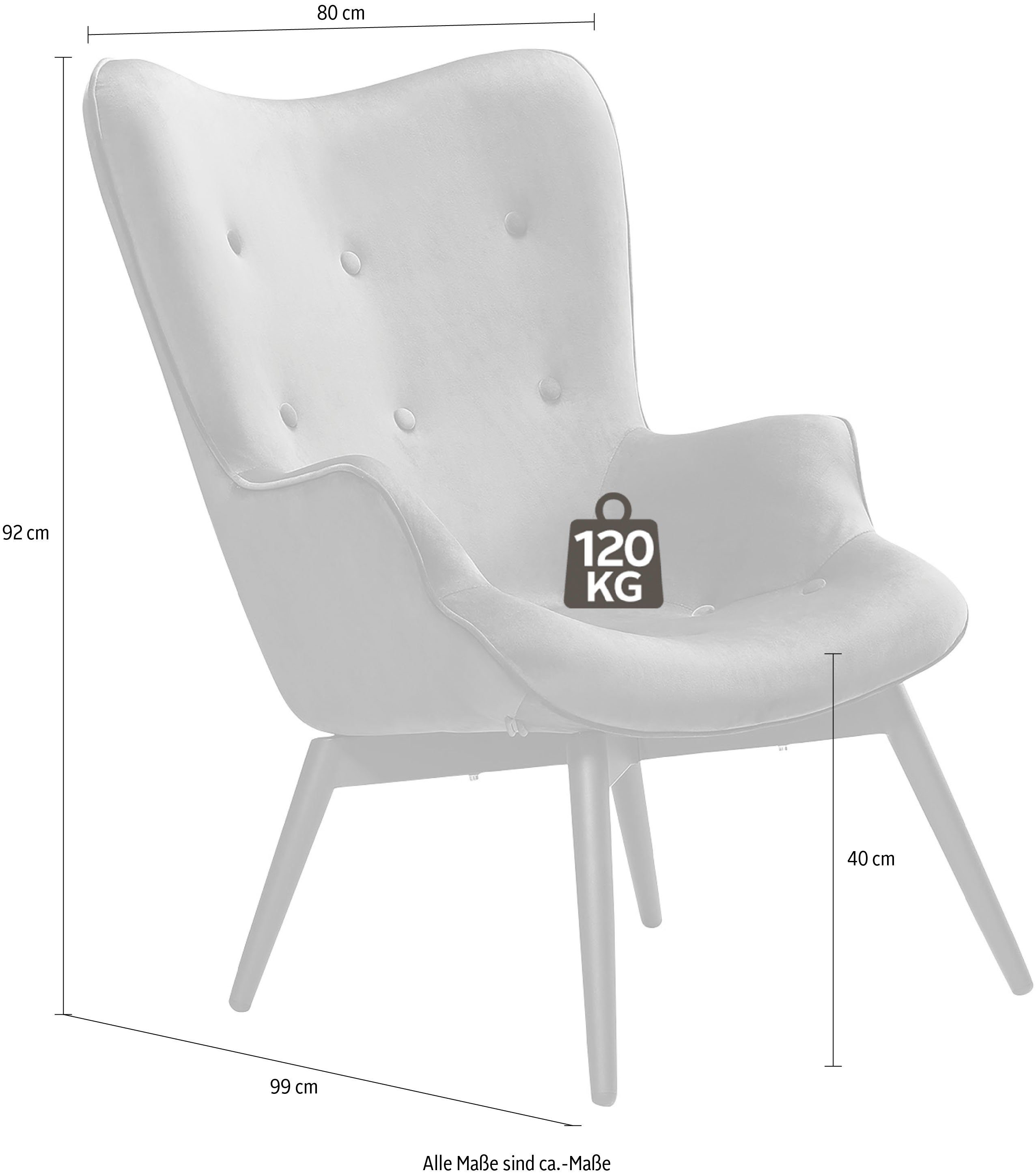 SalesFever Fauteuil Decoratieve knopen in de rugleuning (1 stuk)