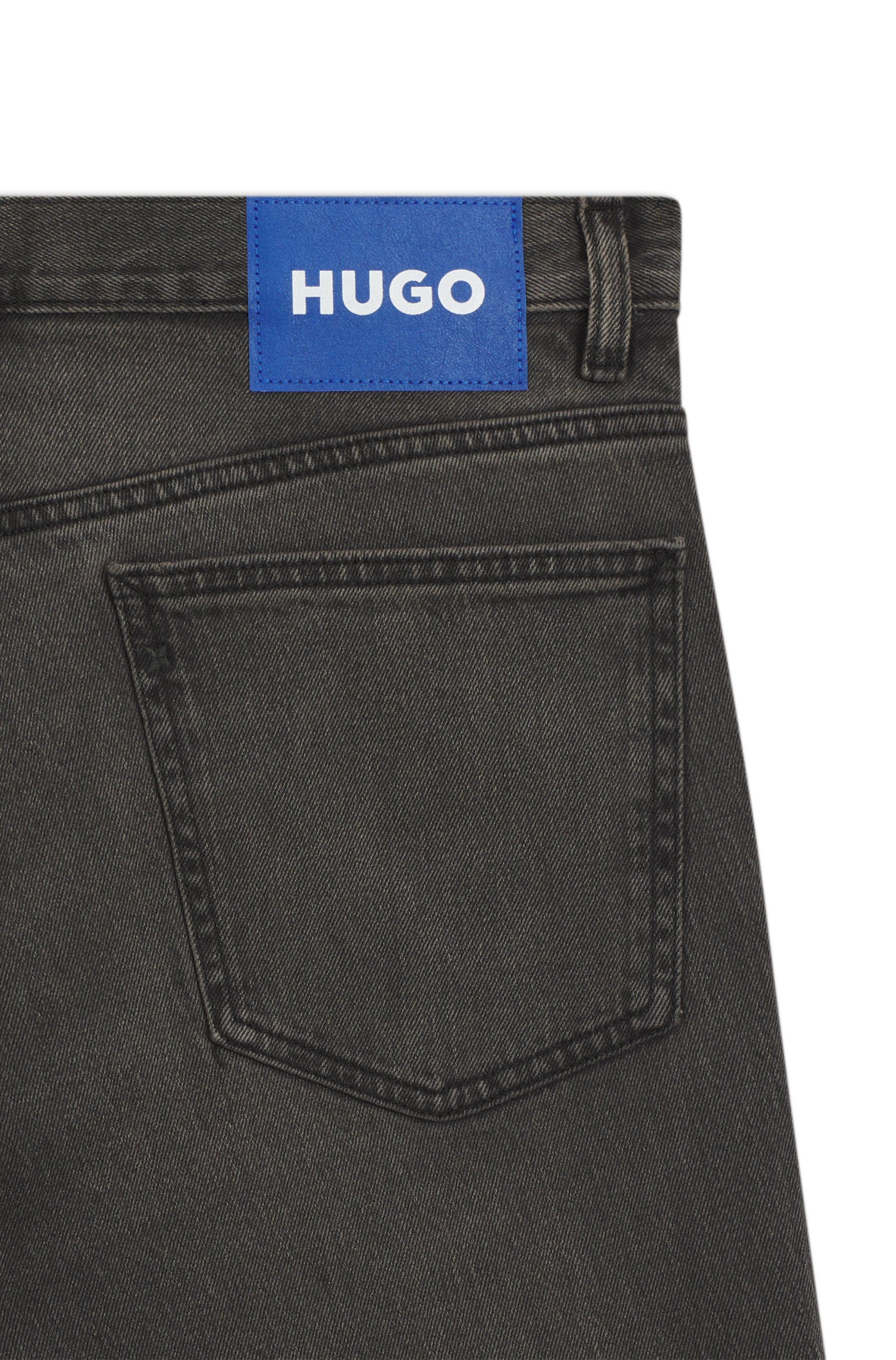 HUGO Blue Slim fit jeans Ash met stone-washed-finish