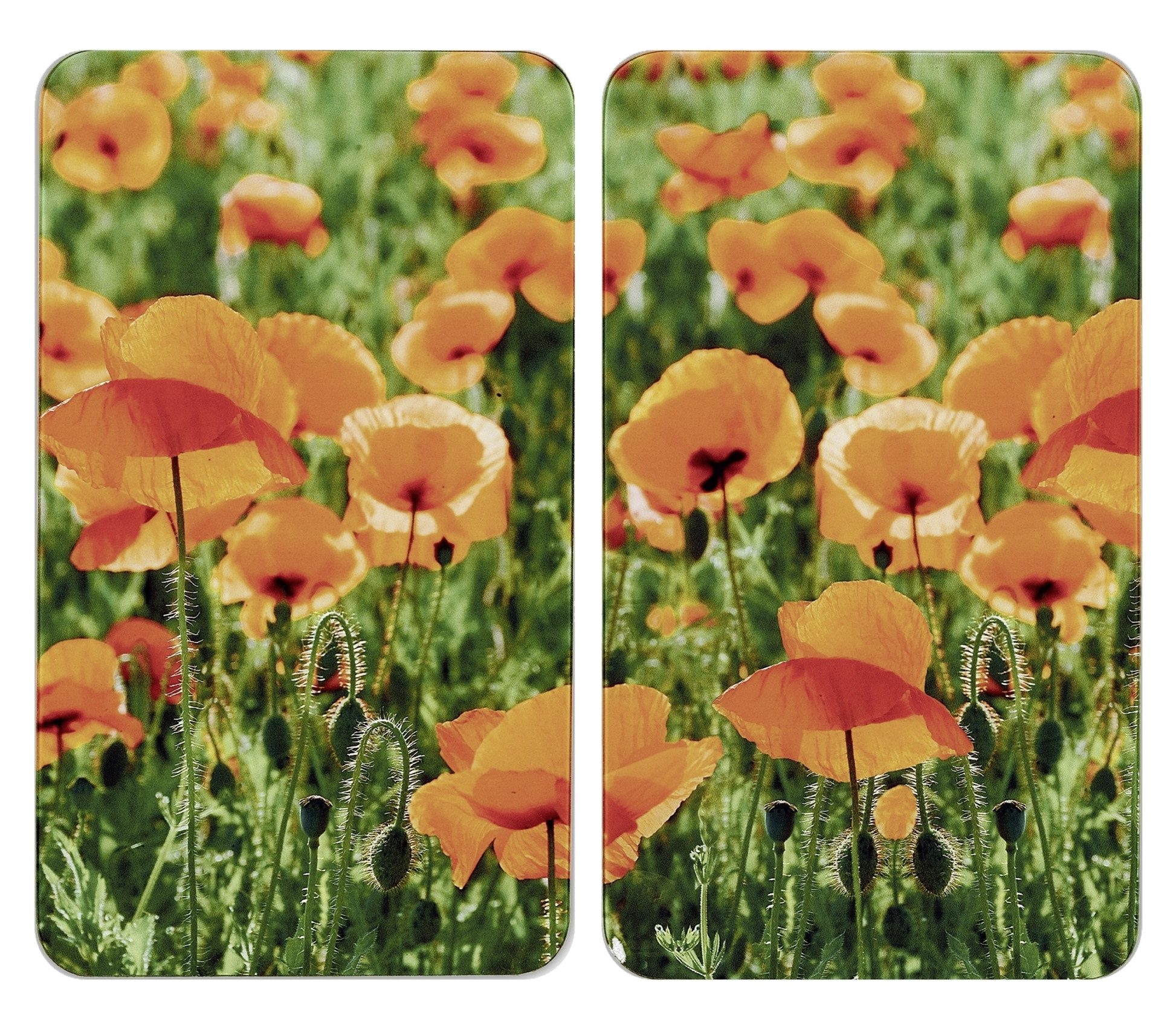 WENKO Kookplaatdeksel Universal Model Mohnfeld (set, 2-delig) accessoires rood