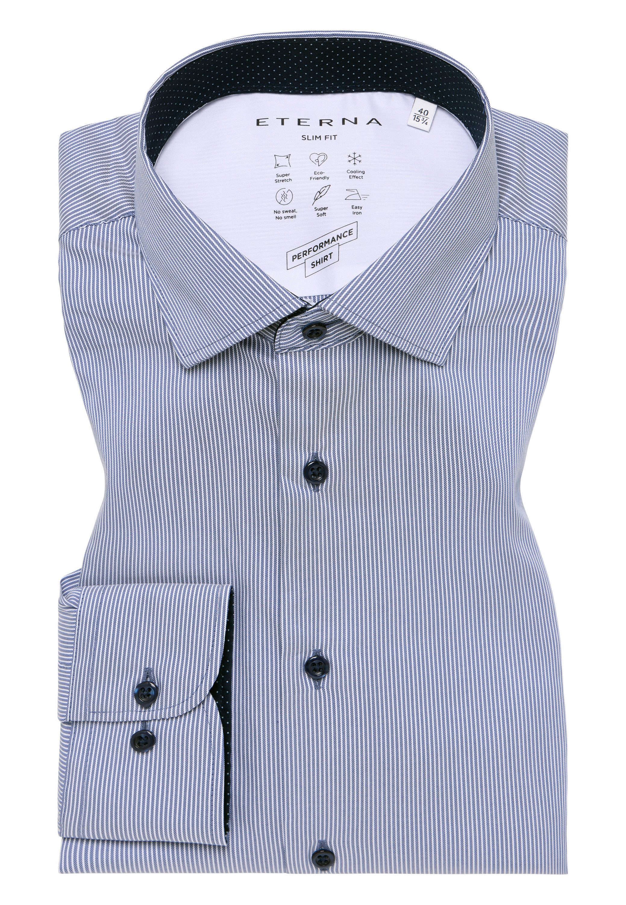 Eterna Overhemd met lange mouwen Slim fit EASY IRON (gemakkelijk te strijken)