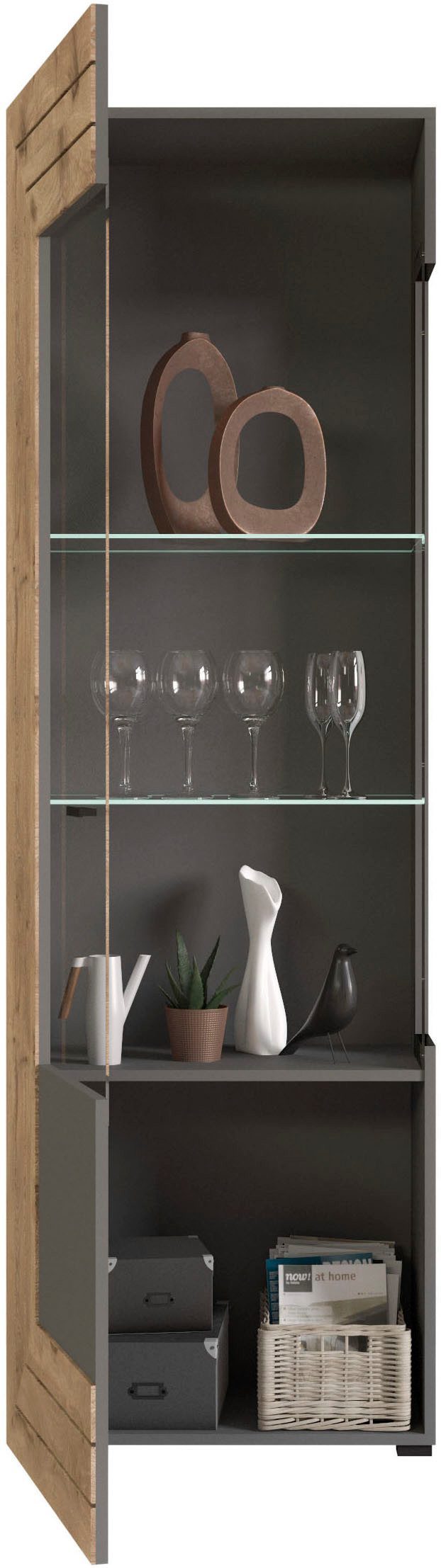 INOSIGN Wandmeubel Aalborg, breedte 350 cm, 2-kleurig, metalen handgrepen, 4-delig, bestaande uit: (4-delig)